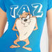 Taz Print Crew Neck T-shirt with Cap Sleeves-T Shirts-thumbnail-2