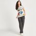 Mickey Mouse and Donald Duck Print T-shirt with Cap Sleeves and Round Neck-T Shirts-thumbnailMobile-3