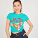 Gremlin Print Crew Neck T-shirt with Short Sleeves-T Shirts-thumbnailMobile-1