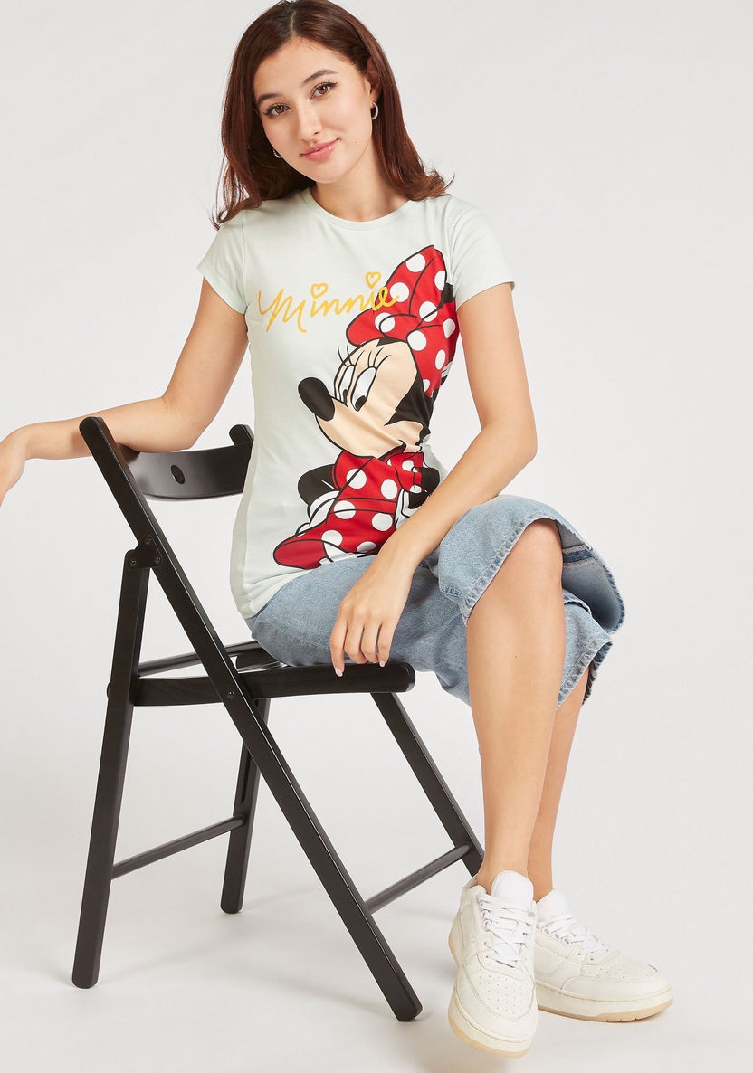 Mickey Mouse Print Crew Neck T-shirt with Short Sleeves-T Shirts-image-3