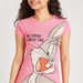 Bugs Bunny Print Round Neck T-shirt with Short Sleeves-T Shirts-thumbnailMobile-2