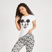 Mickey Mouse Print Crew Neck T-shirt with Cap Sleeves-T Shirts-thumbnail-0