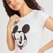 Mickey Mouse Print Crew Neck T-shirt with Cap Sleeves-T Shirts-thumbnailMobile-2