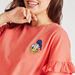 Donald Duck Print T-shirt with Short Sleeves and Ruffle Detail-T Shirts-thumbnailMobile-4