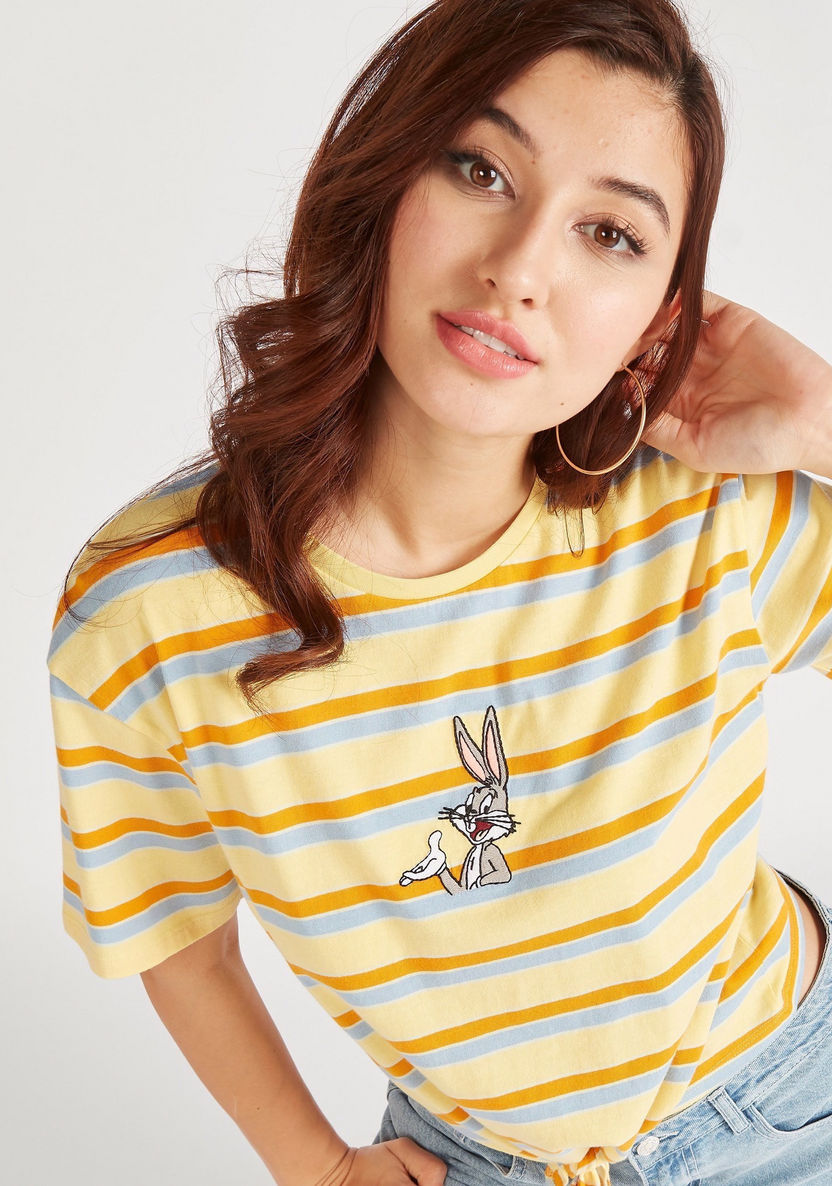 Bugs Bunny Embroidered T-shirt with Short Sleeves-T Shirts-image-2