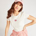 Pink Panther Print Crop T-shirt with Round Neck and Short Sleeves-T Shirts-thumbnailMobile-0