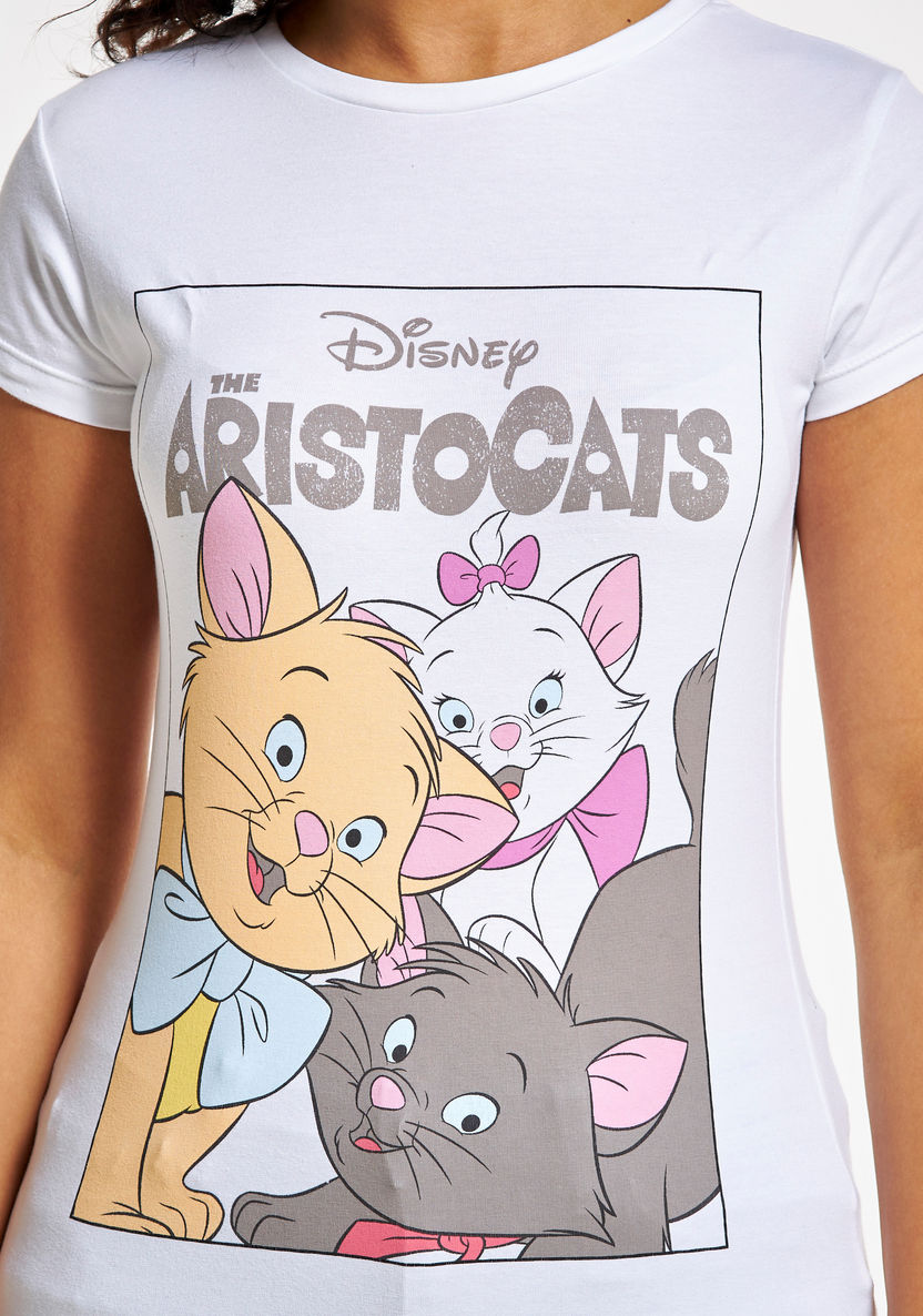 The Aristocats Print T-shirt with Short Sleeves and Crew Neck-T Shirts-image-3