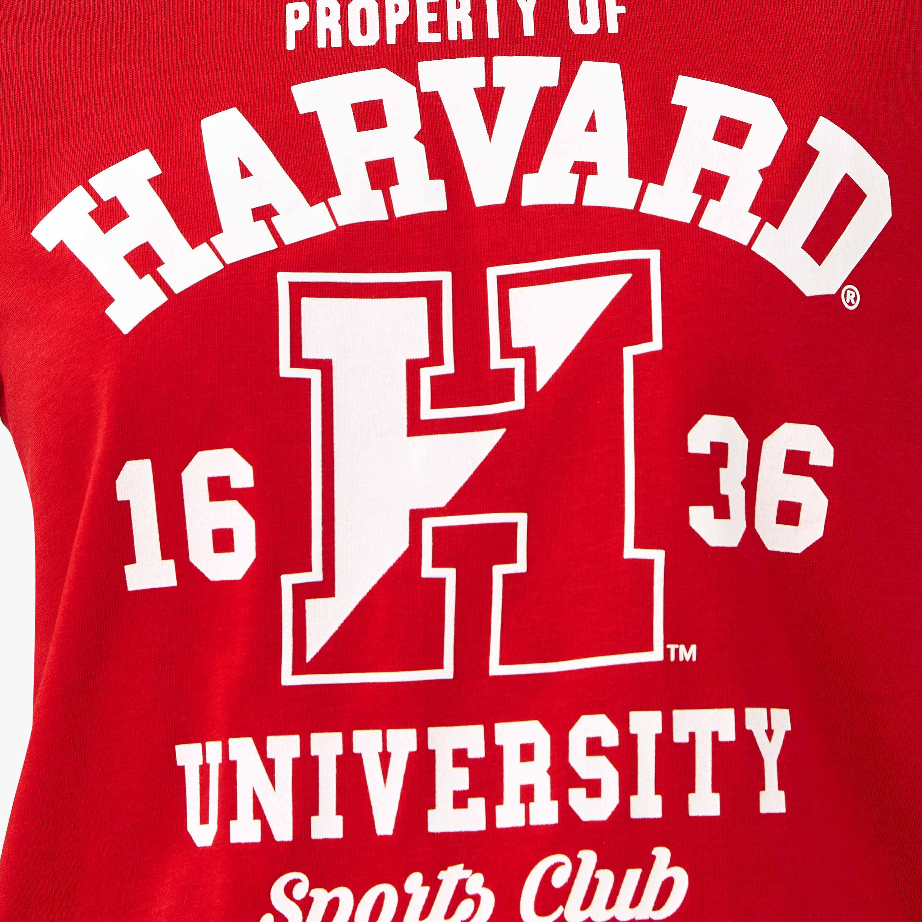 Harvard University Varsity Print T-shirt-women-clothing-tshirts-image-5