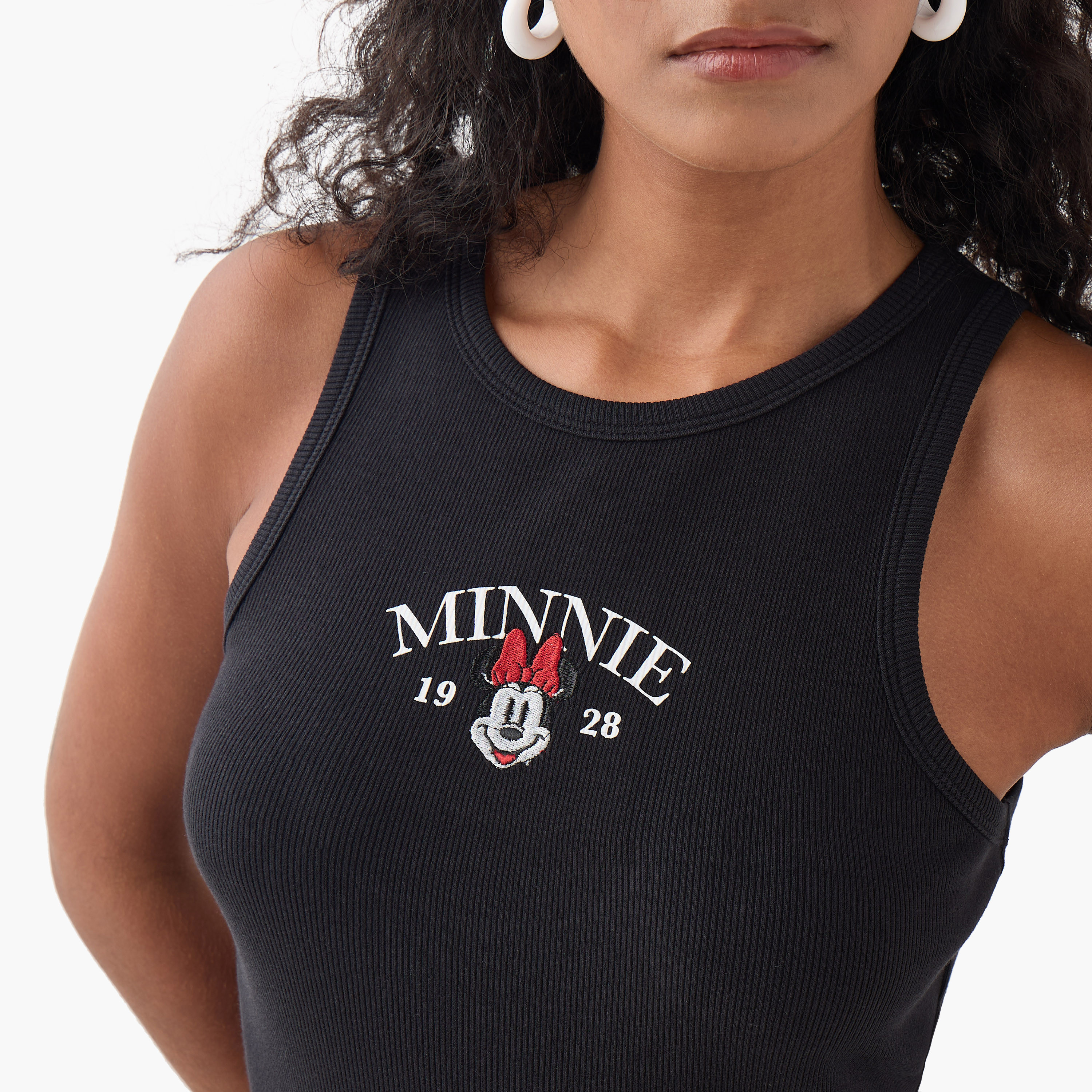بلوزة تانك مضلعة بتطريزات ميني ماوس-women-clothing-tshirts-image-4