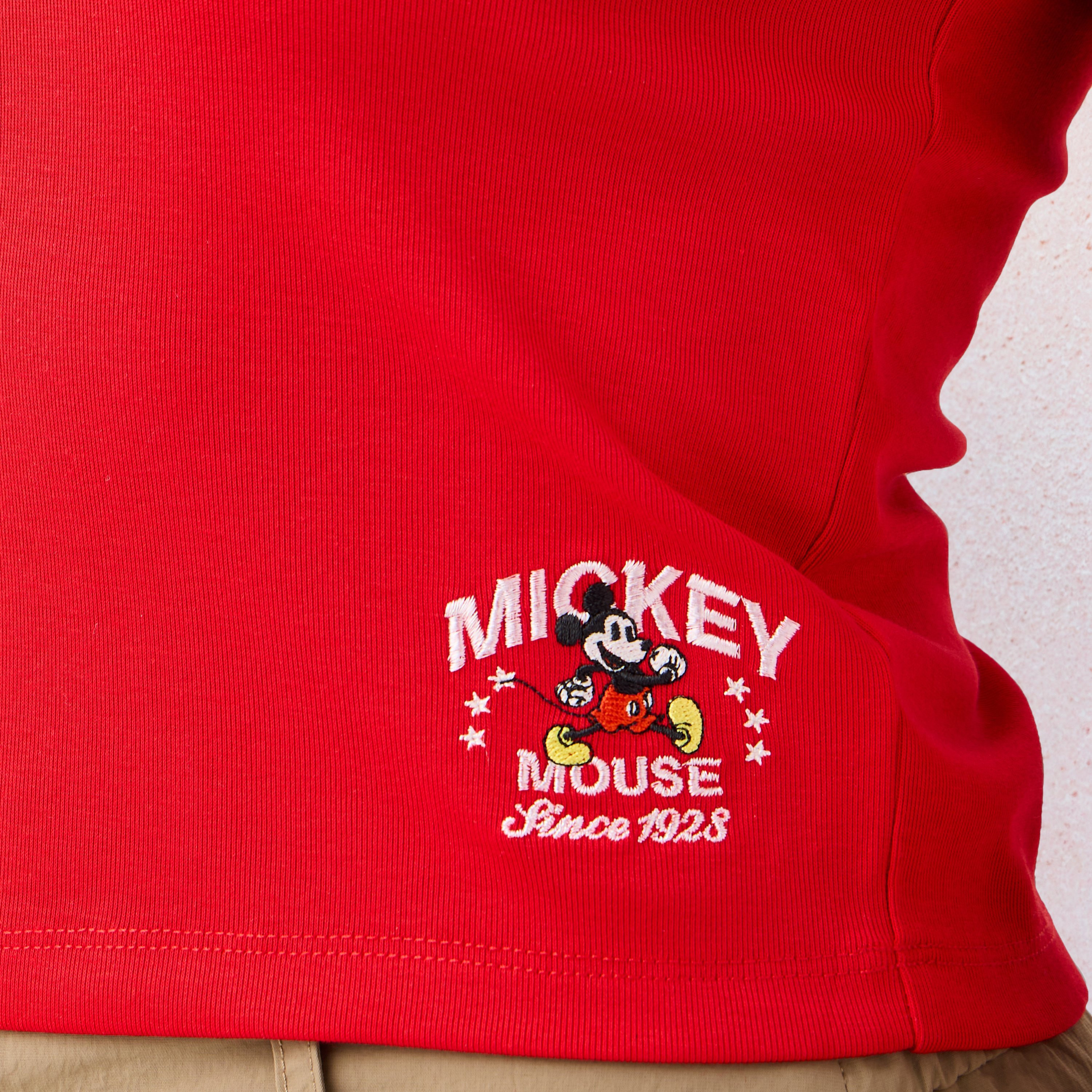 Mickey Mouse Embroidered Crop T-shirt-women-clothing-tshirts-image-5