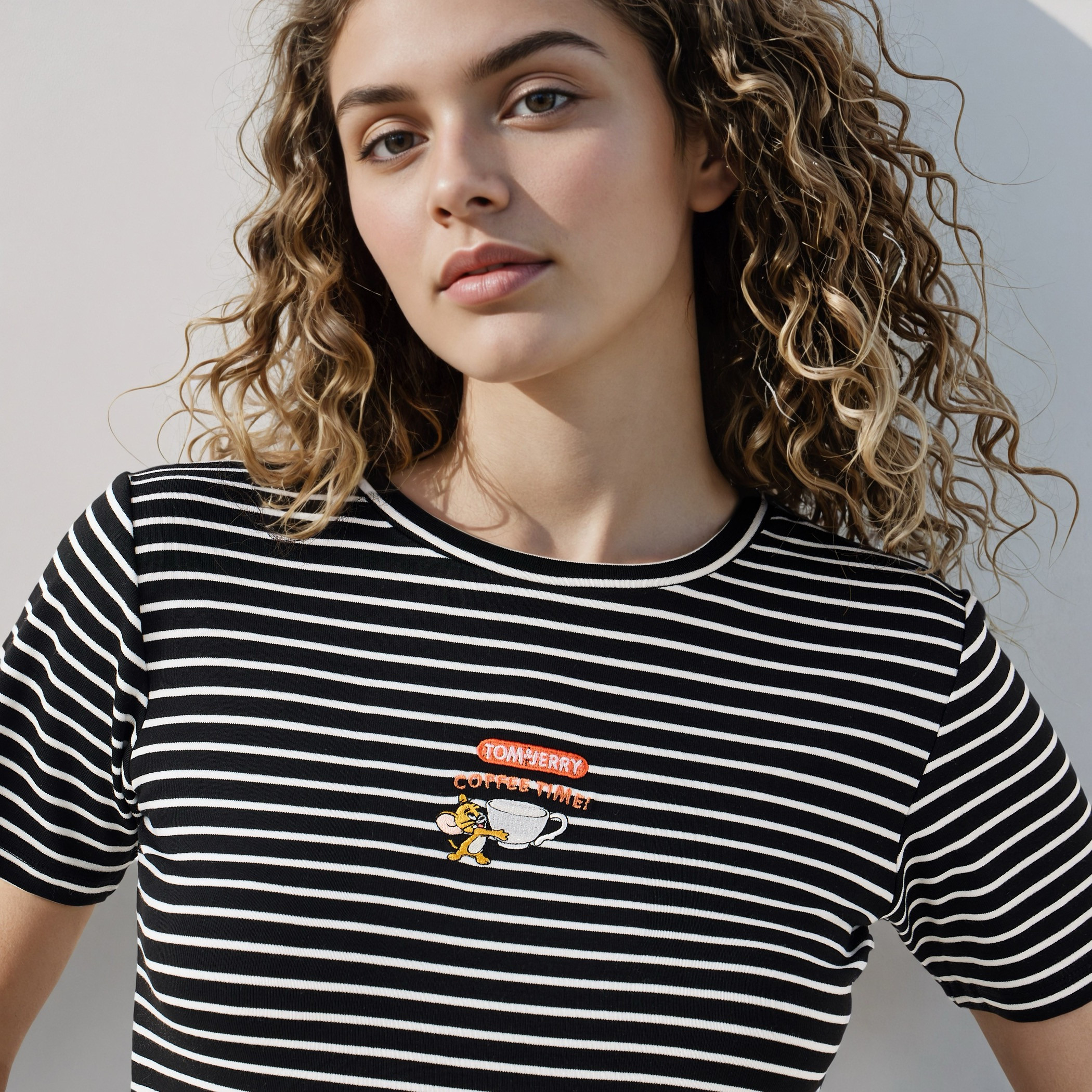 Tom and Jerry Embroidered T-shirt-women-clothing-tshirts-image-4