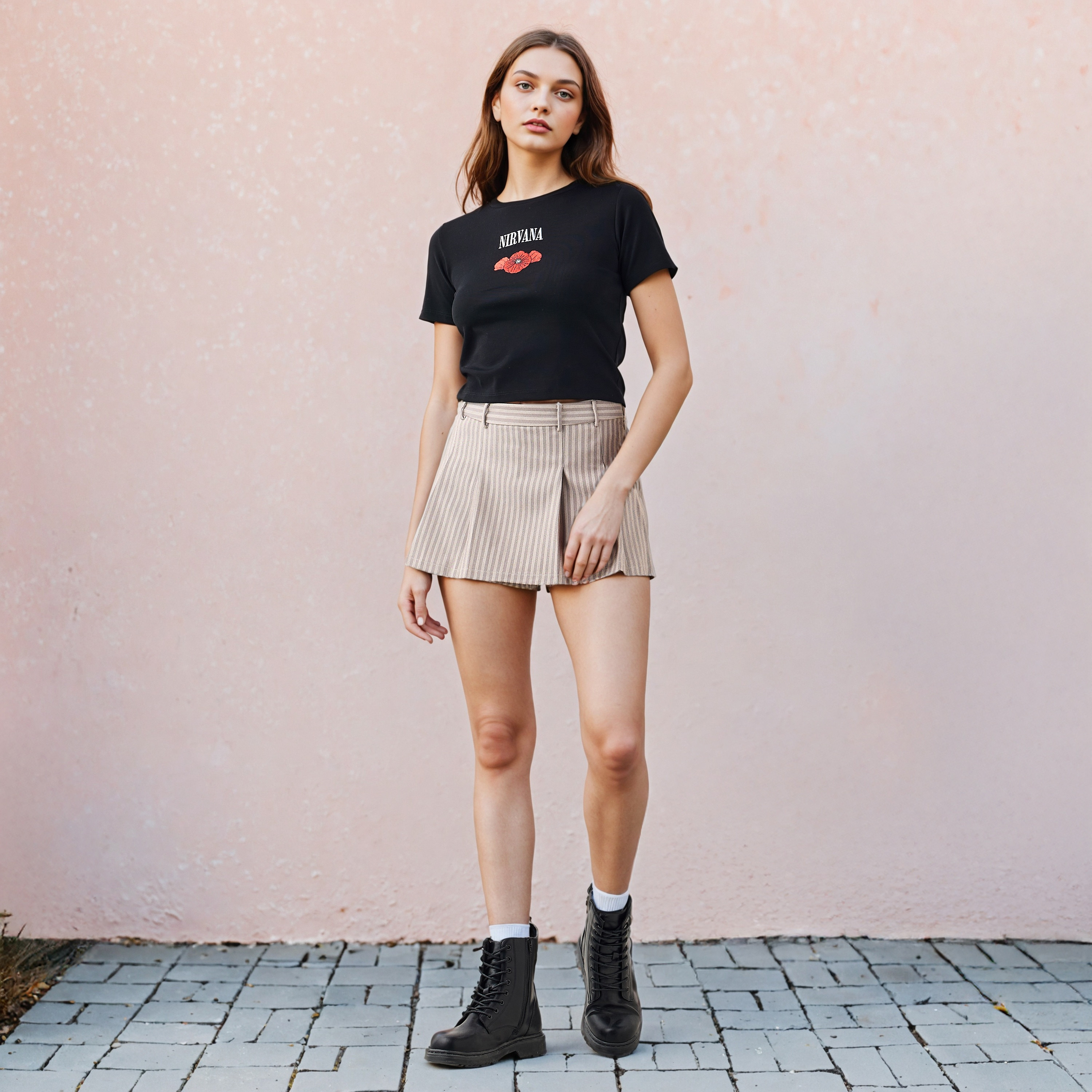 Nirvana Embroidered Crop T-shirt-women-clothing-tshirts-image-2