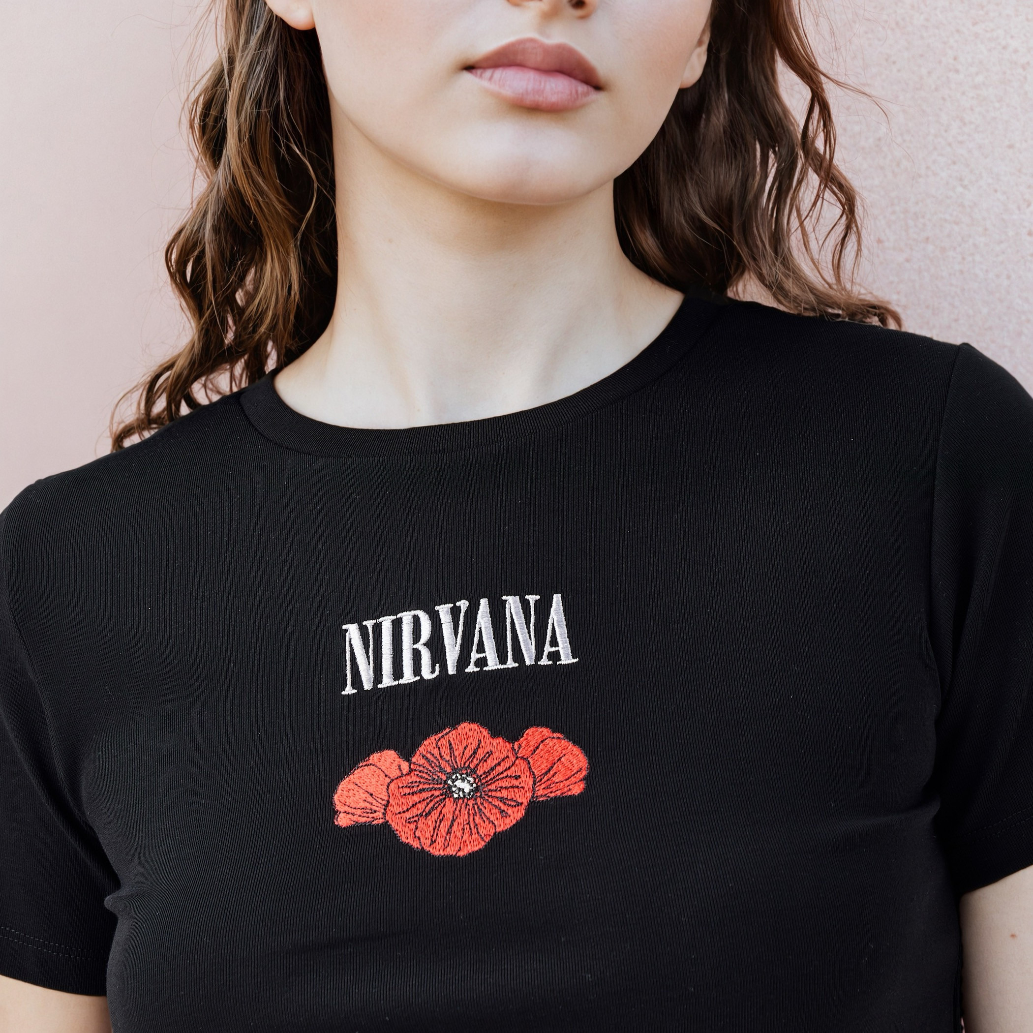 Nirvana Embroidered Crop T-shirt-women-clothing-tshirts-image-4