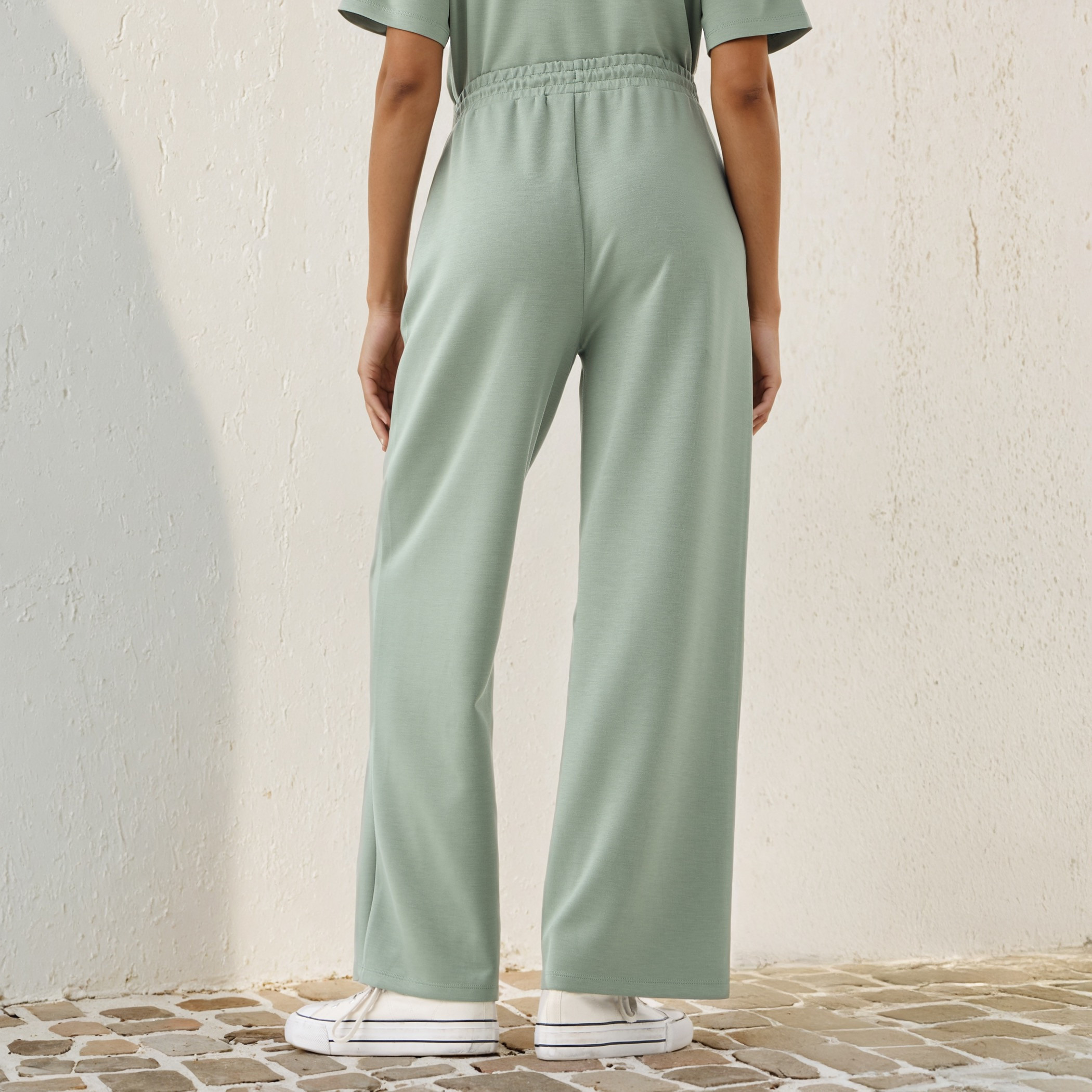Snoopy Embroidered Straight Fit Pants with Pockets-women-clothing-bottoms-trousers-image-3