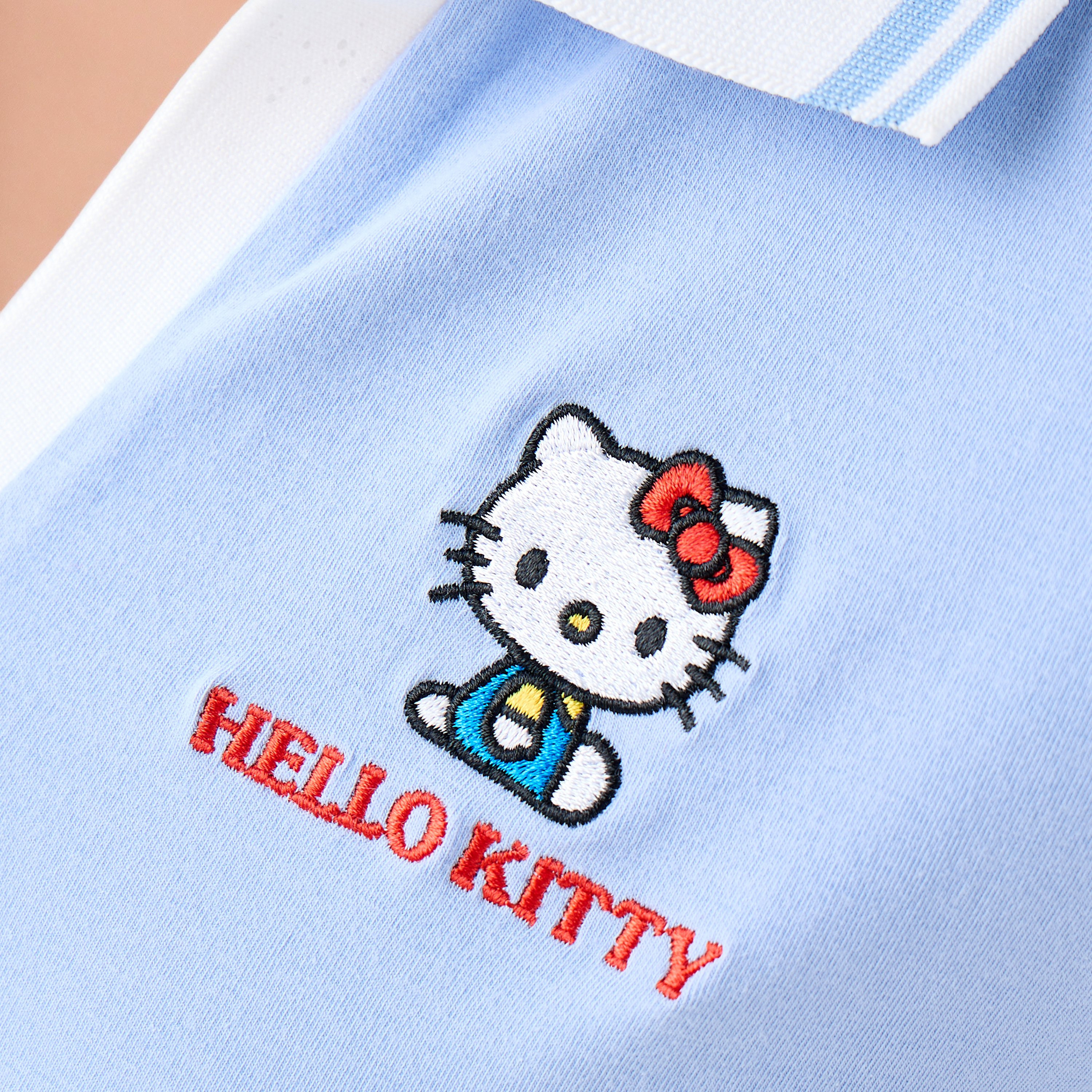تيشيرت بولو قطن بتطريزات هالو كيتي-women-clothing-tshirts-image-5