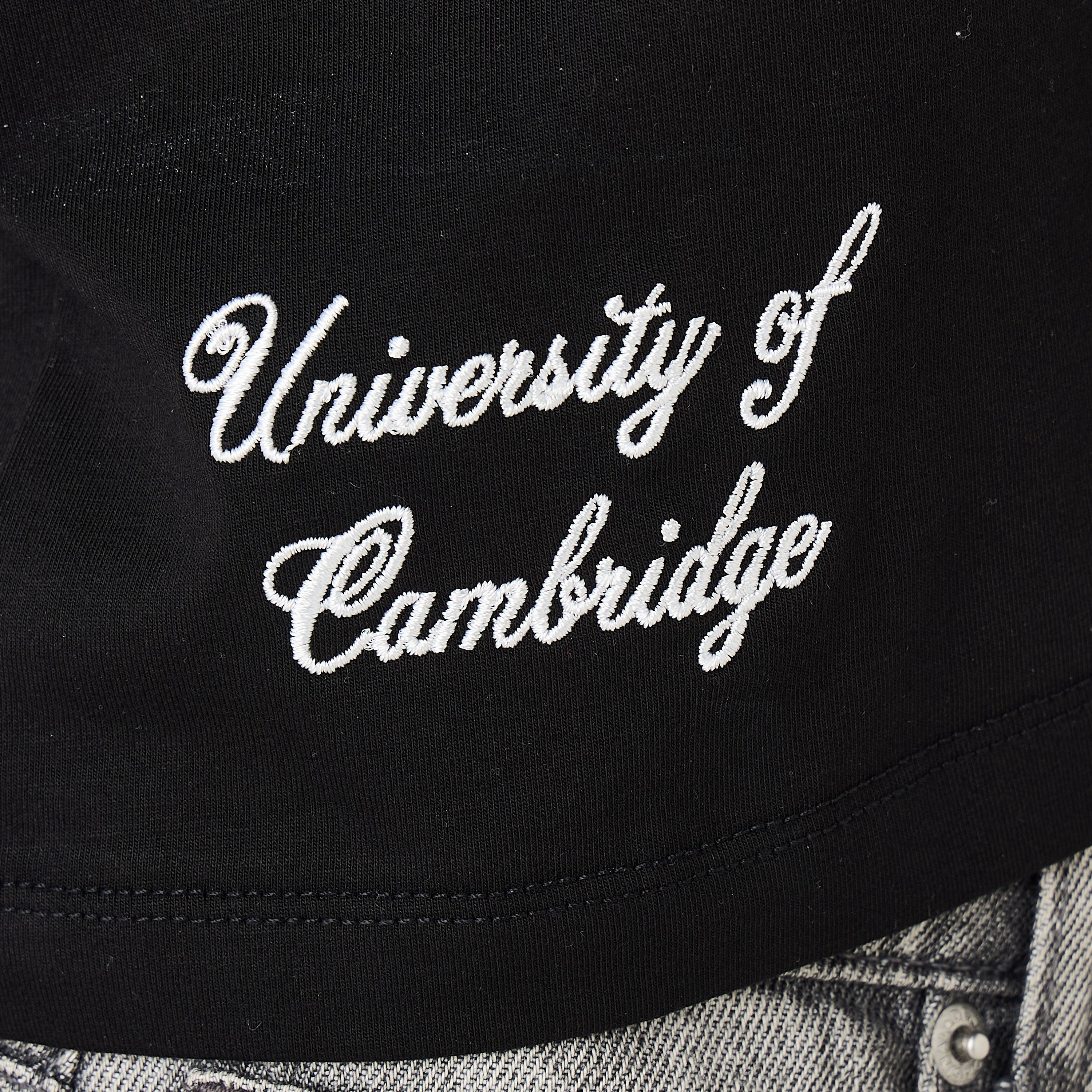 Cambridge University Logo Embroidered Crop Polo Cotton T-shirt-women-clothing-tshirts-image-5