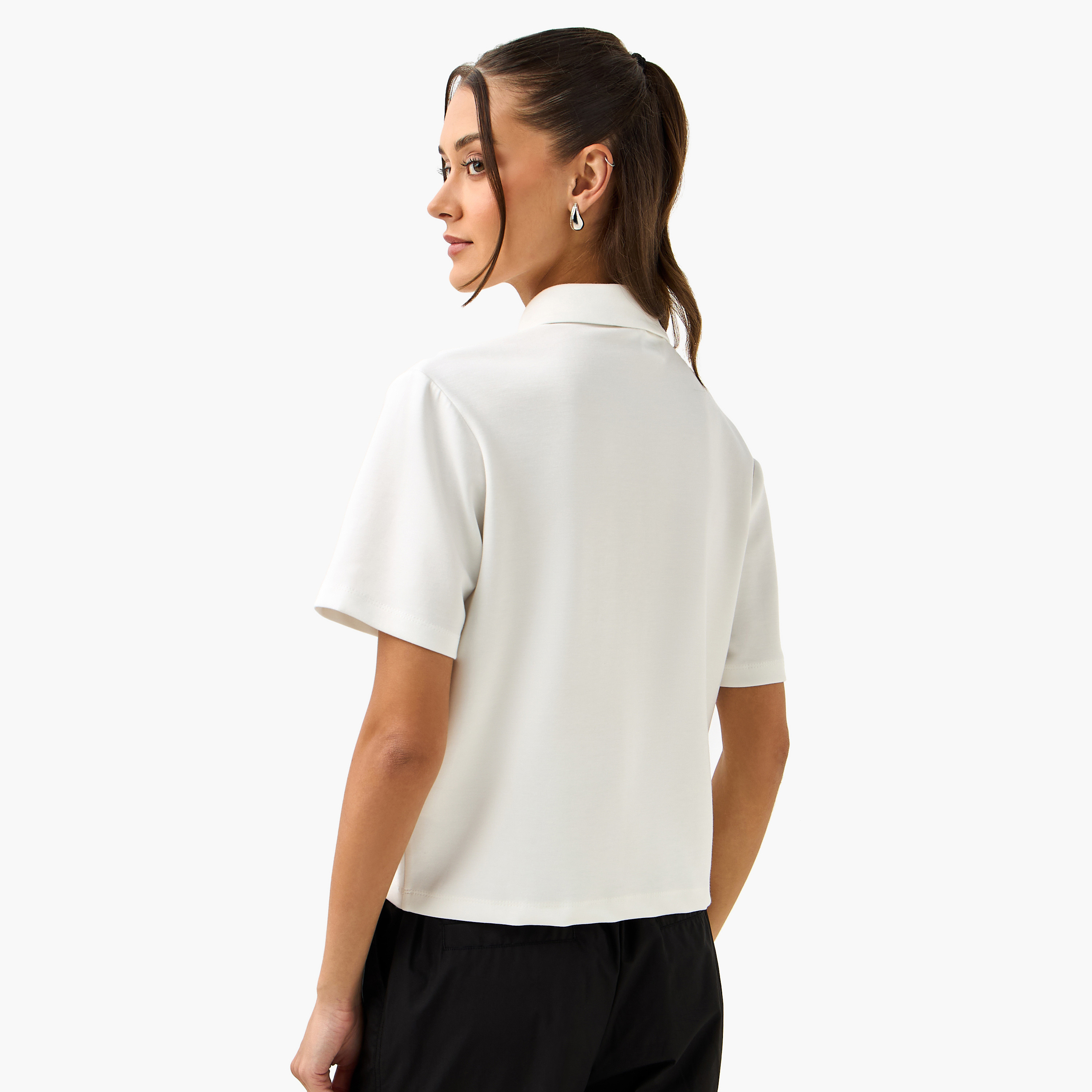 My Melody Print Polo T-shirt-women-clothing-tshirts-image-3