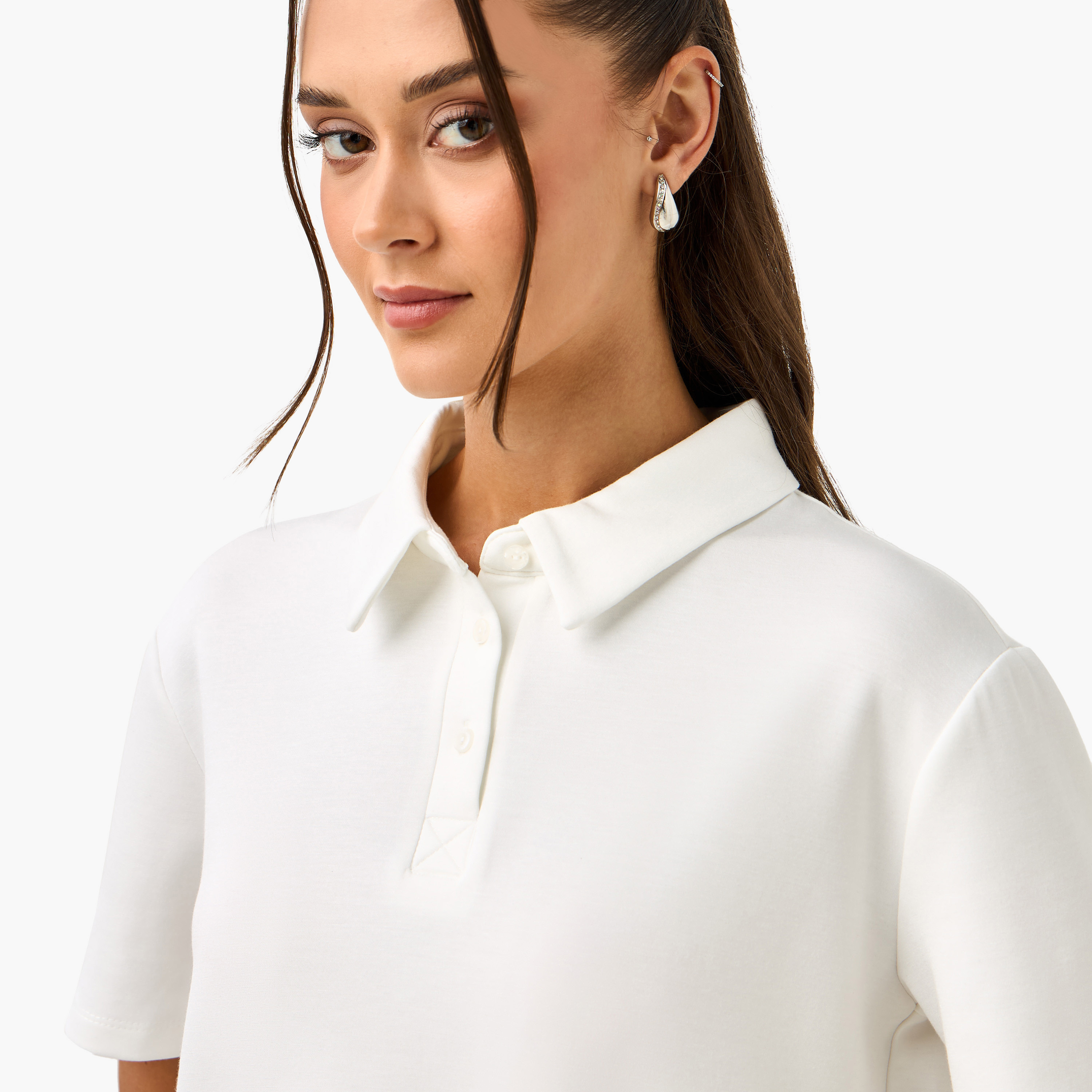 My Melody Print Polo T-shirt-women-clothing-tshirts-image-4