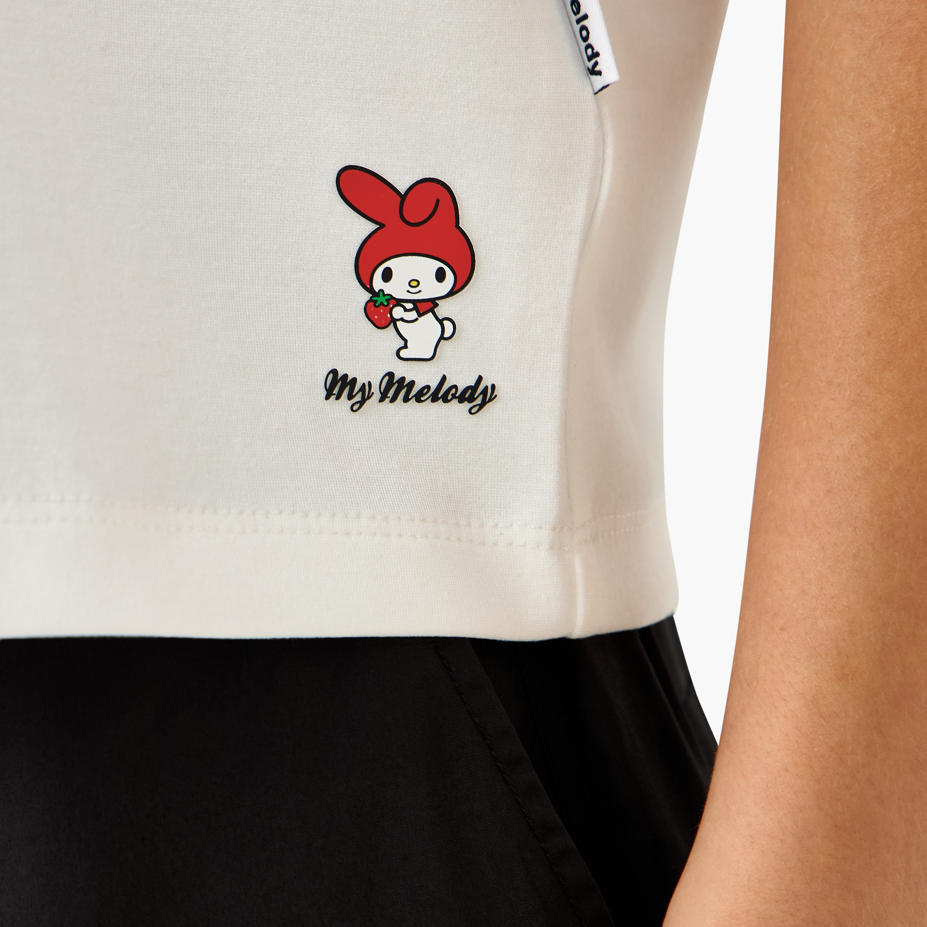 My Melody Print Polo T-shirt-women-clothing-tshirts-image-5