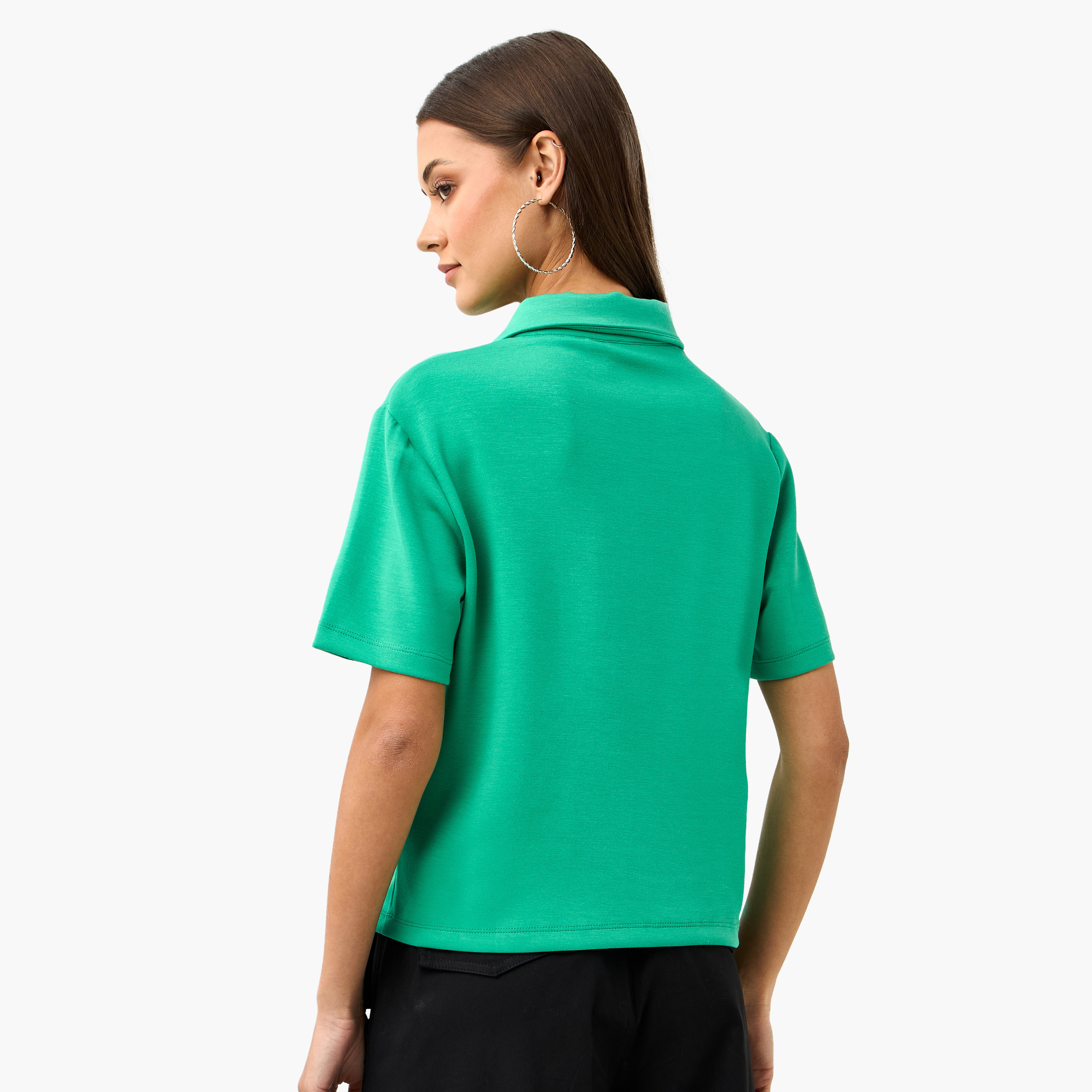 Bugs Bunny Print Polo T-shirt-women-clothing-tshirts-image-3