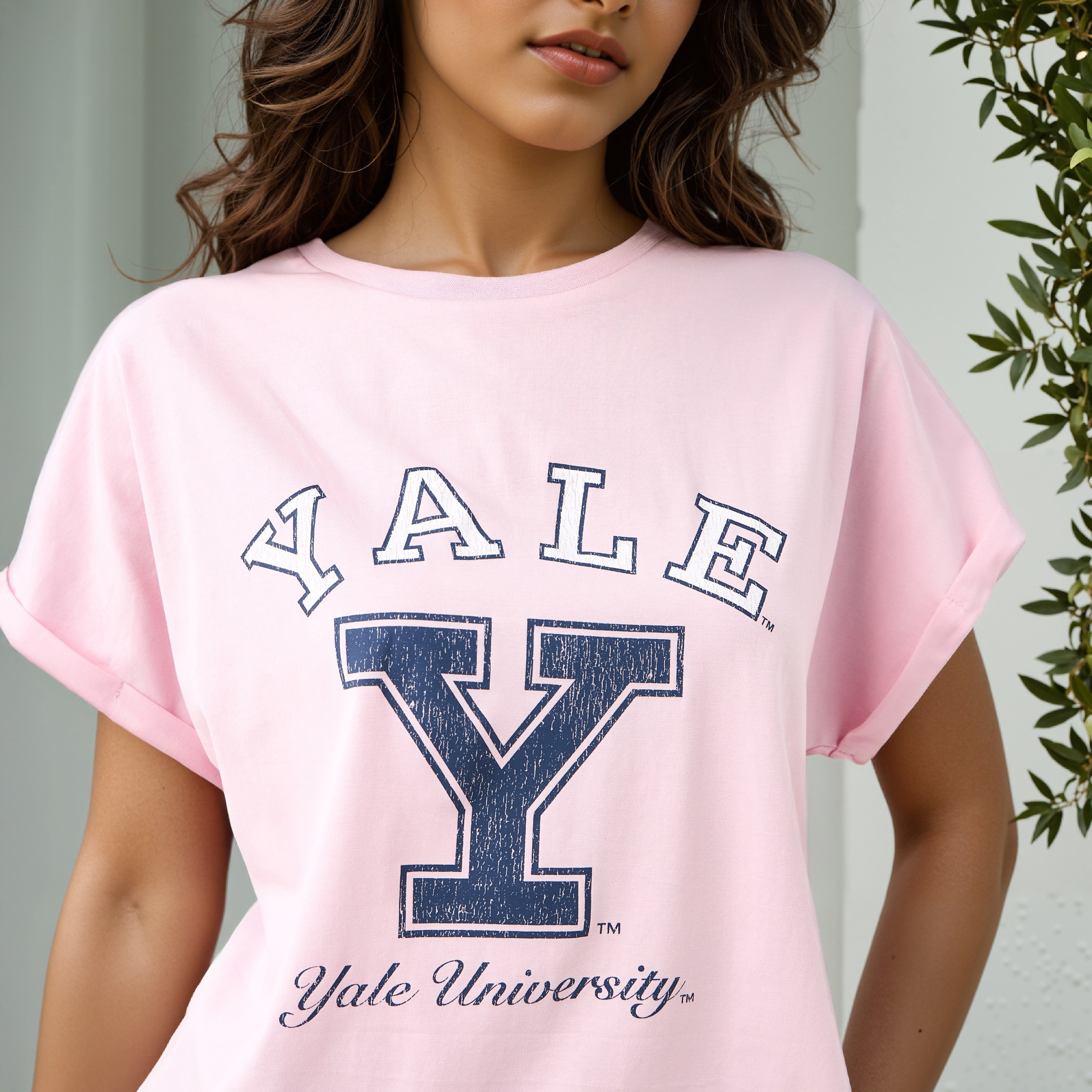 Yale University Cropped T-shirt with Extended Sleeves-women-clothing-tshirts-image-4