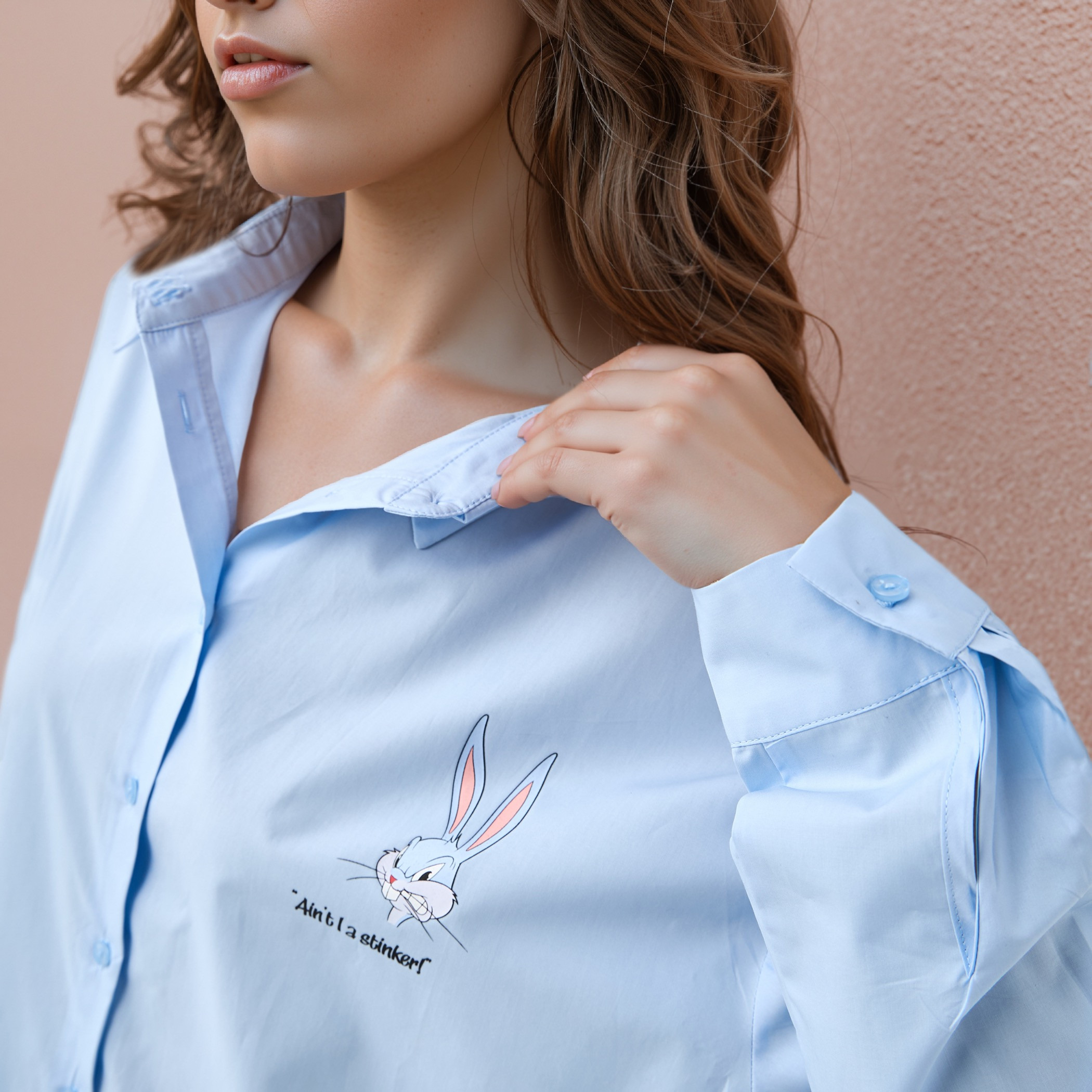 قميص قطن فضفاض بحواف غير متساوية وطبعات-women-clothing-shirtsandblouses-shirts-image-4