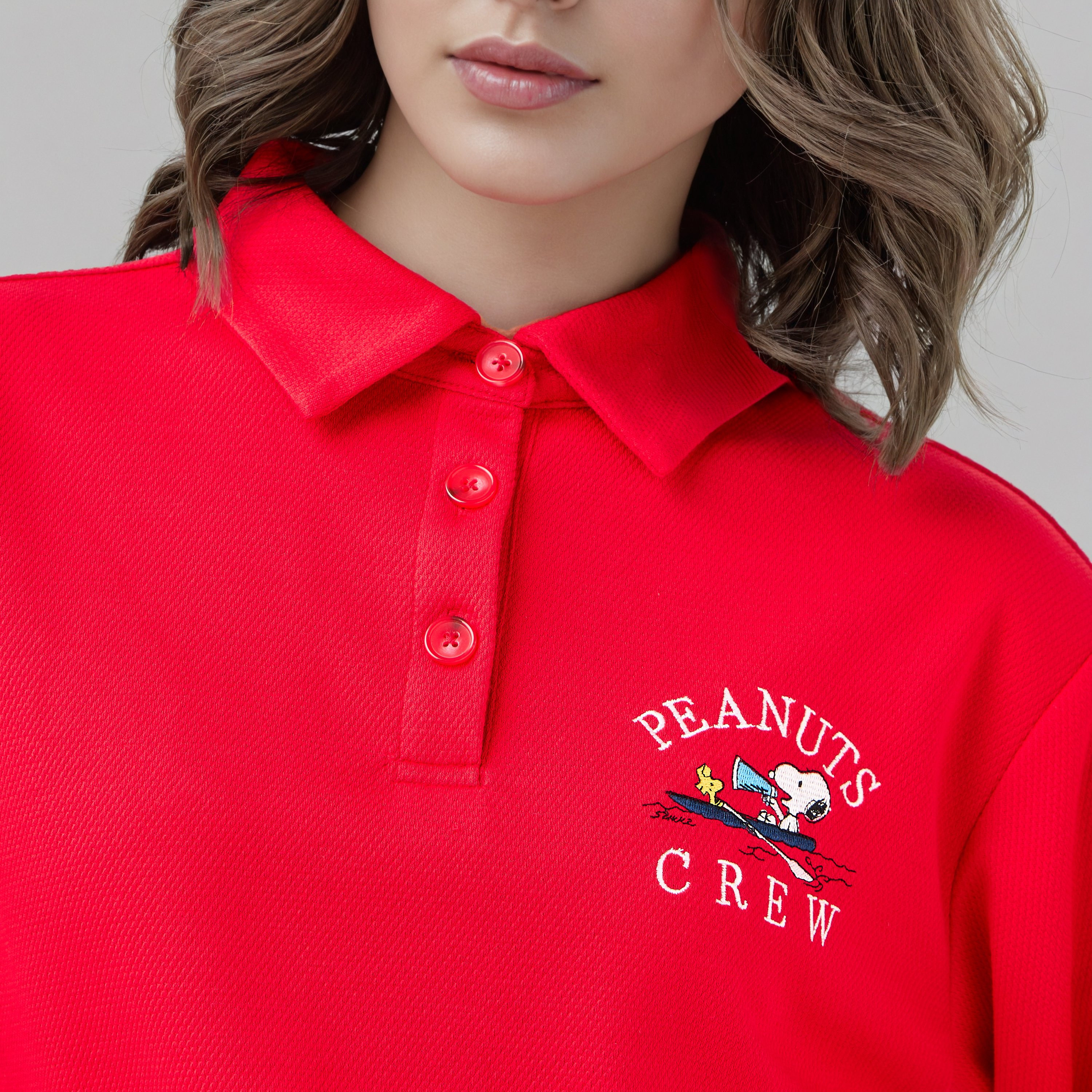 Peanuts Embroidered Sweatshirt with Collar-women-winterwear-hoodiesandsweatshirts-sweatshirts-image-5