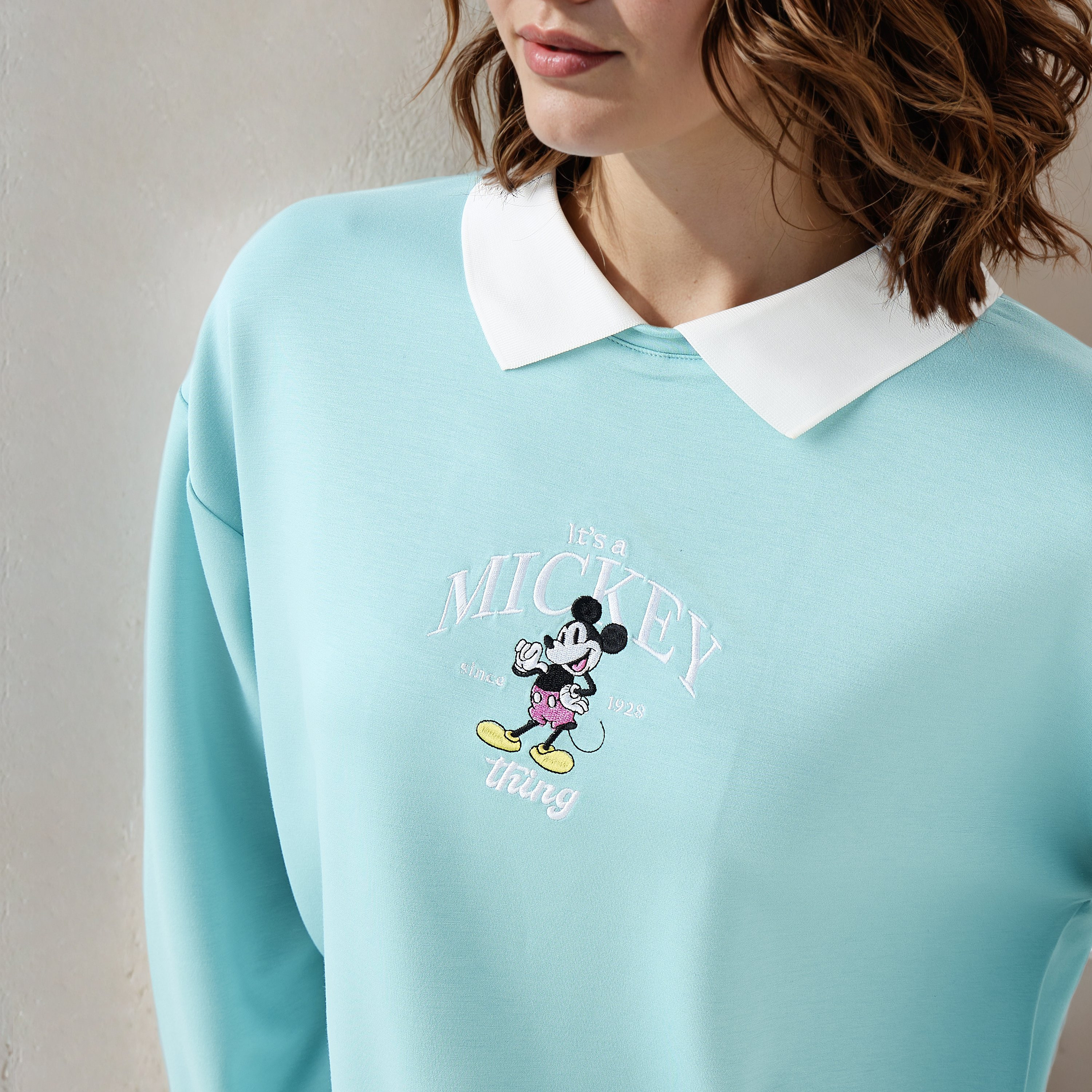 Mickey Mouse Embroidered Collared Sweatshirt-women-winterwear-hoodiesandsweatshirts-sweatshirts-image-4