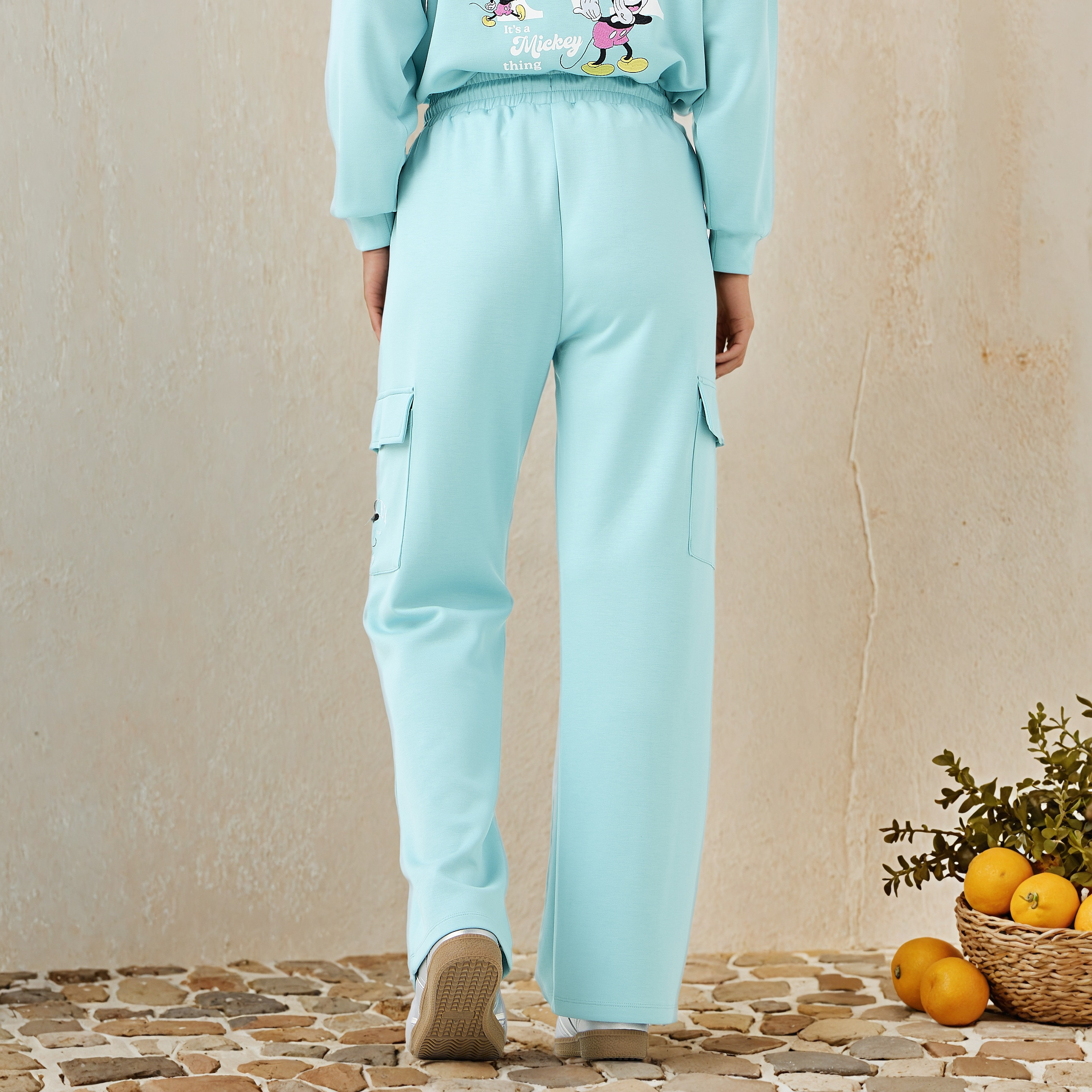 Mickey Mouse Embroidered Cargo Joggers with Drawstring Closure-women-clothing-bottoms-joggers-image-3