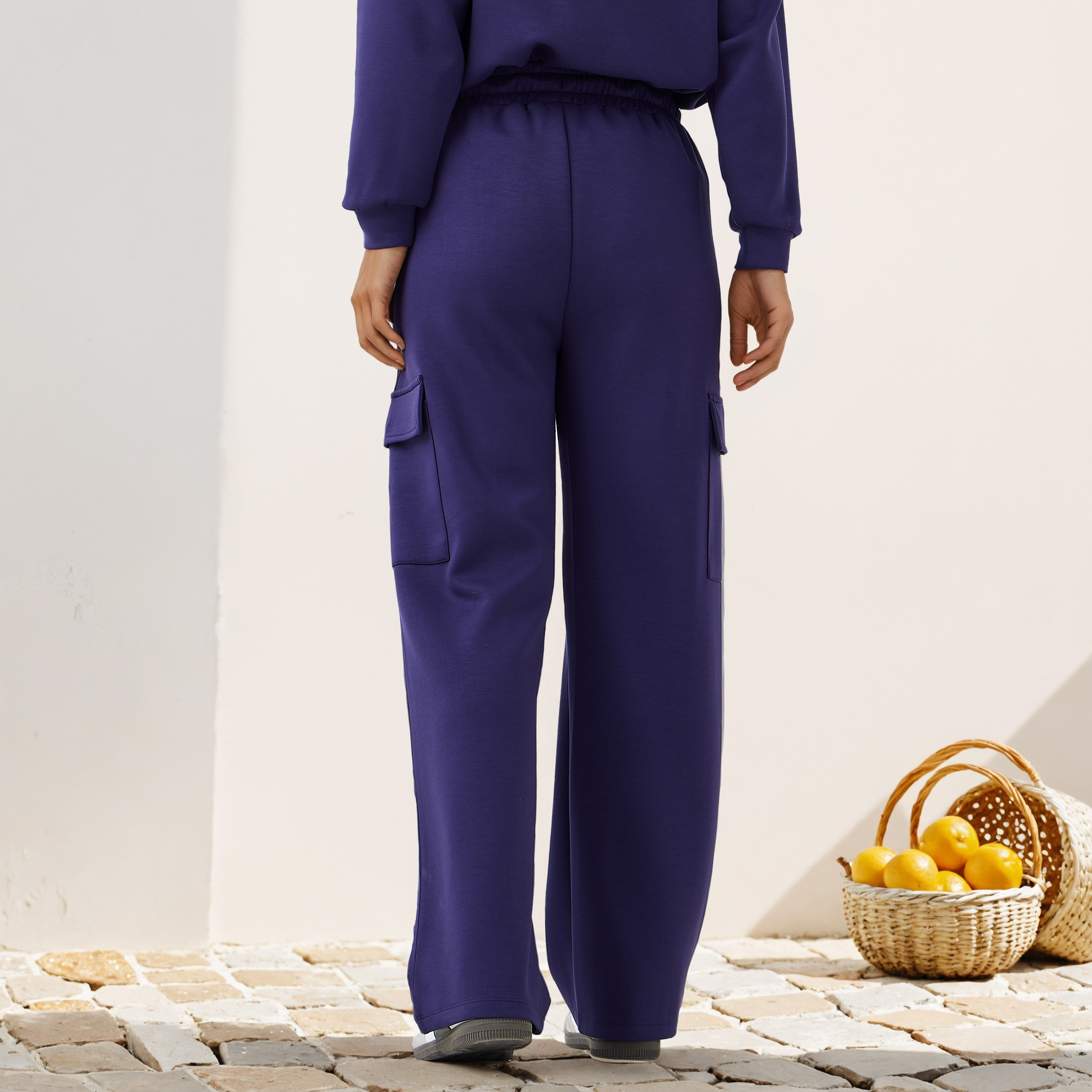 Yale University Print Cargo Joggers with Drawstring Closure-women-clothing-bottoms-joggers-image-3