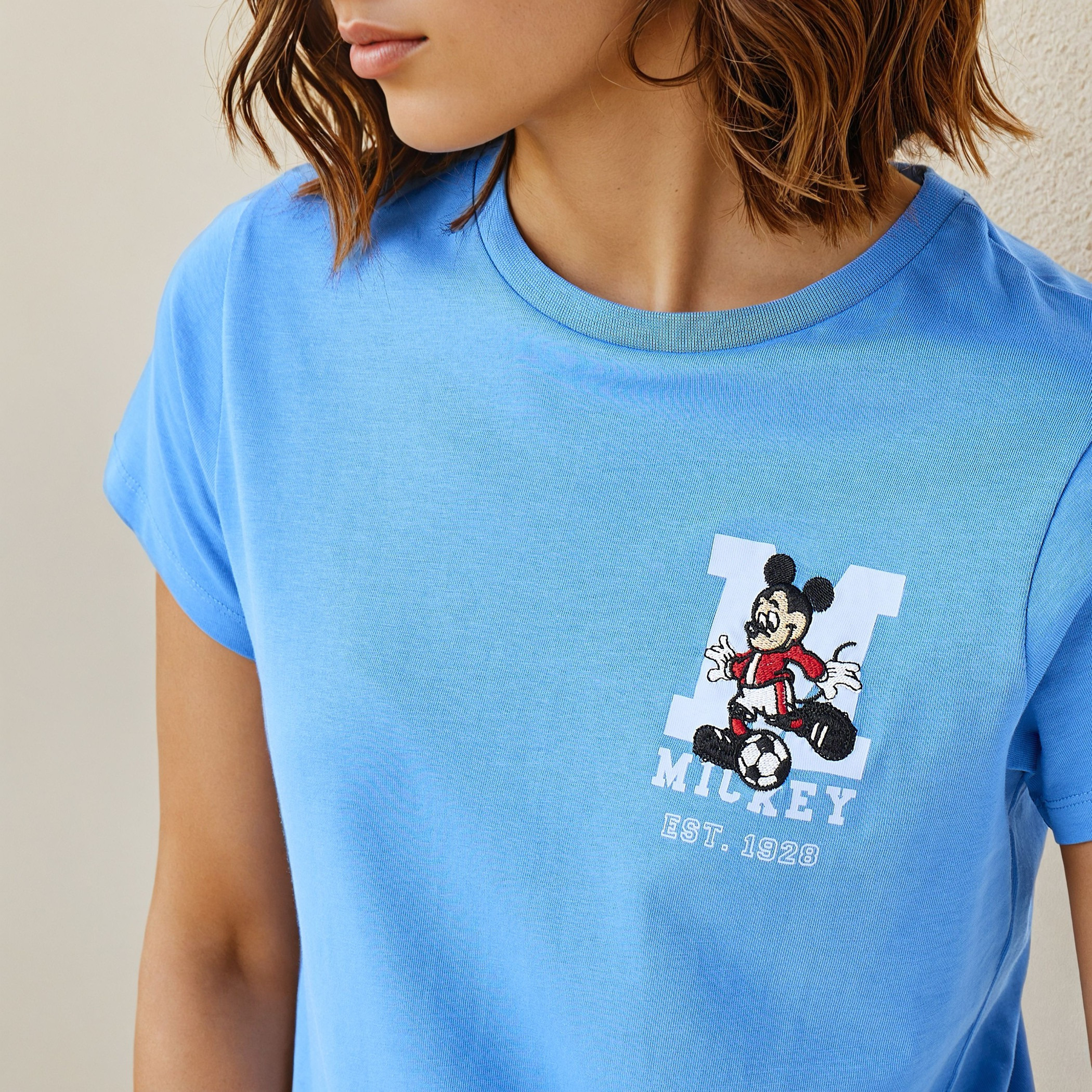 Mickey Mouse Embroidered T-shirt-women-clothing-tshirts-image-4