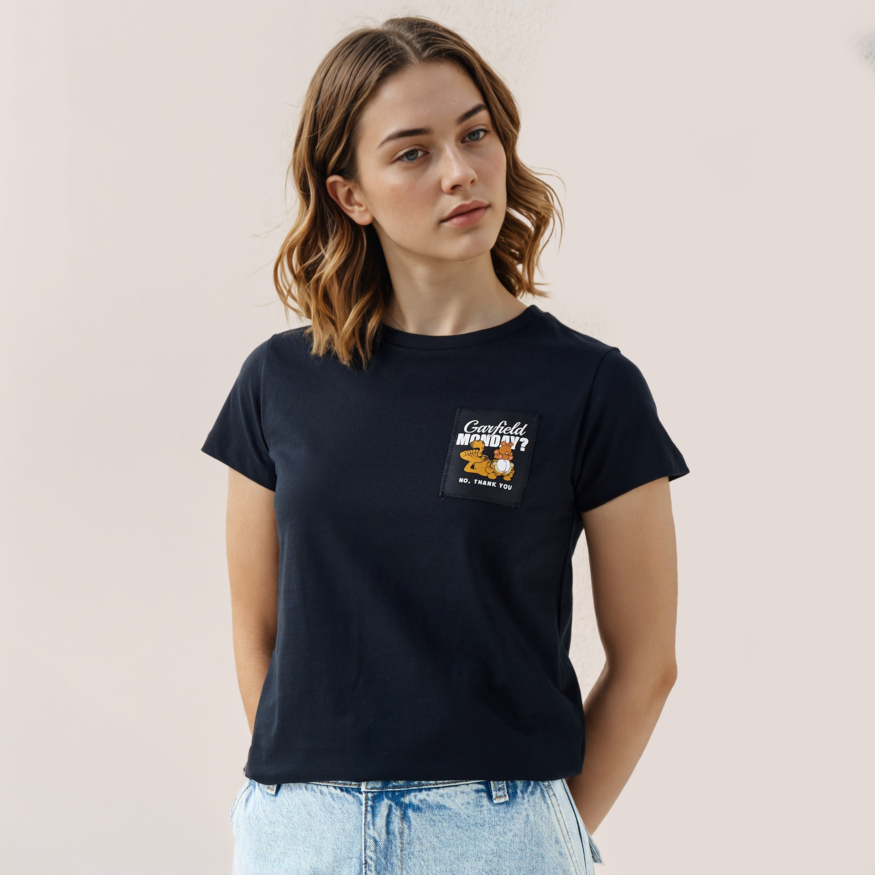 Garfield Embroidered T-shirt-women-clothing-tshirts-image-1