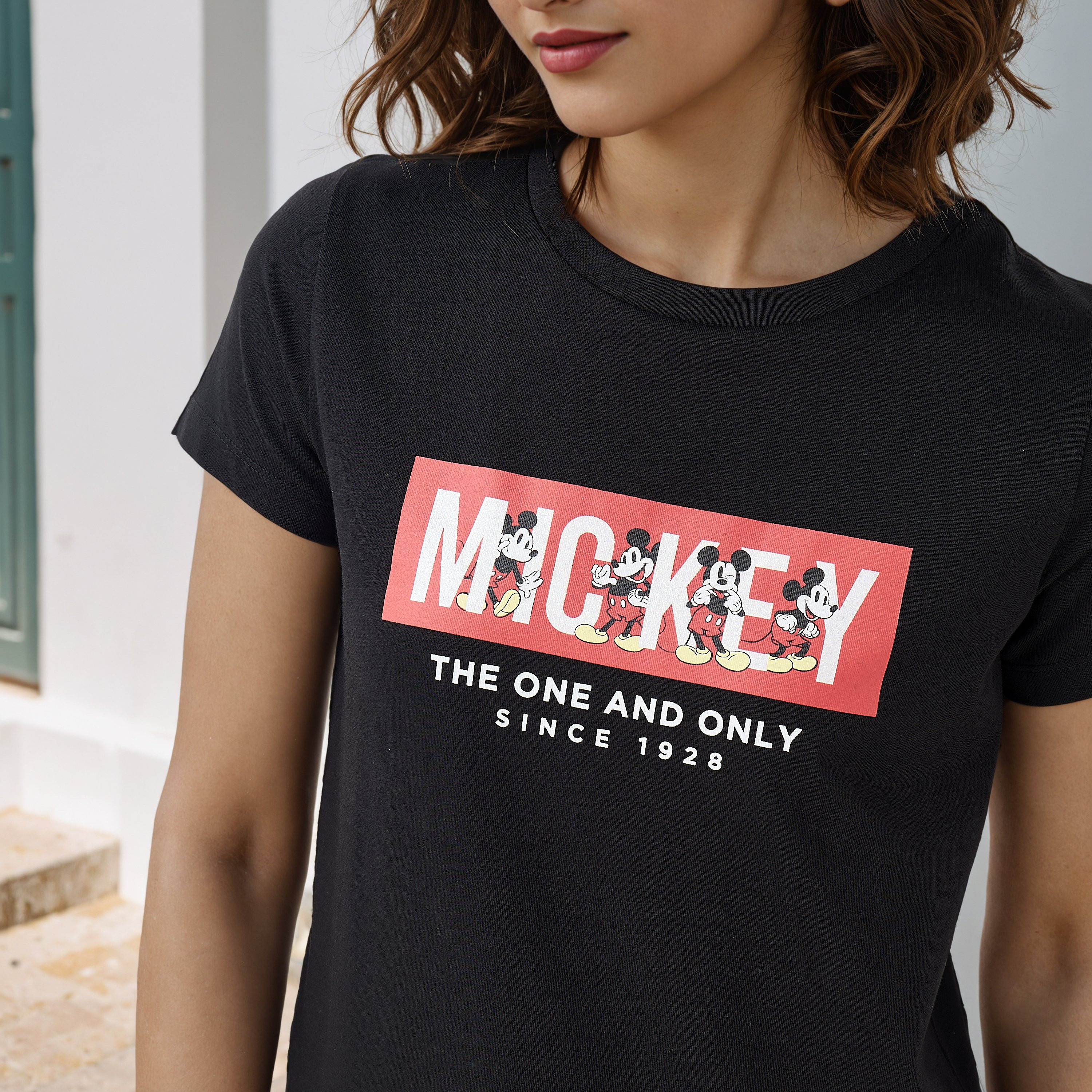 Mickey Mouse Print T-shirt-women-clothing-tshirts-image-4