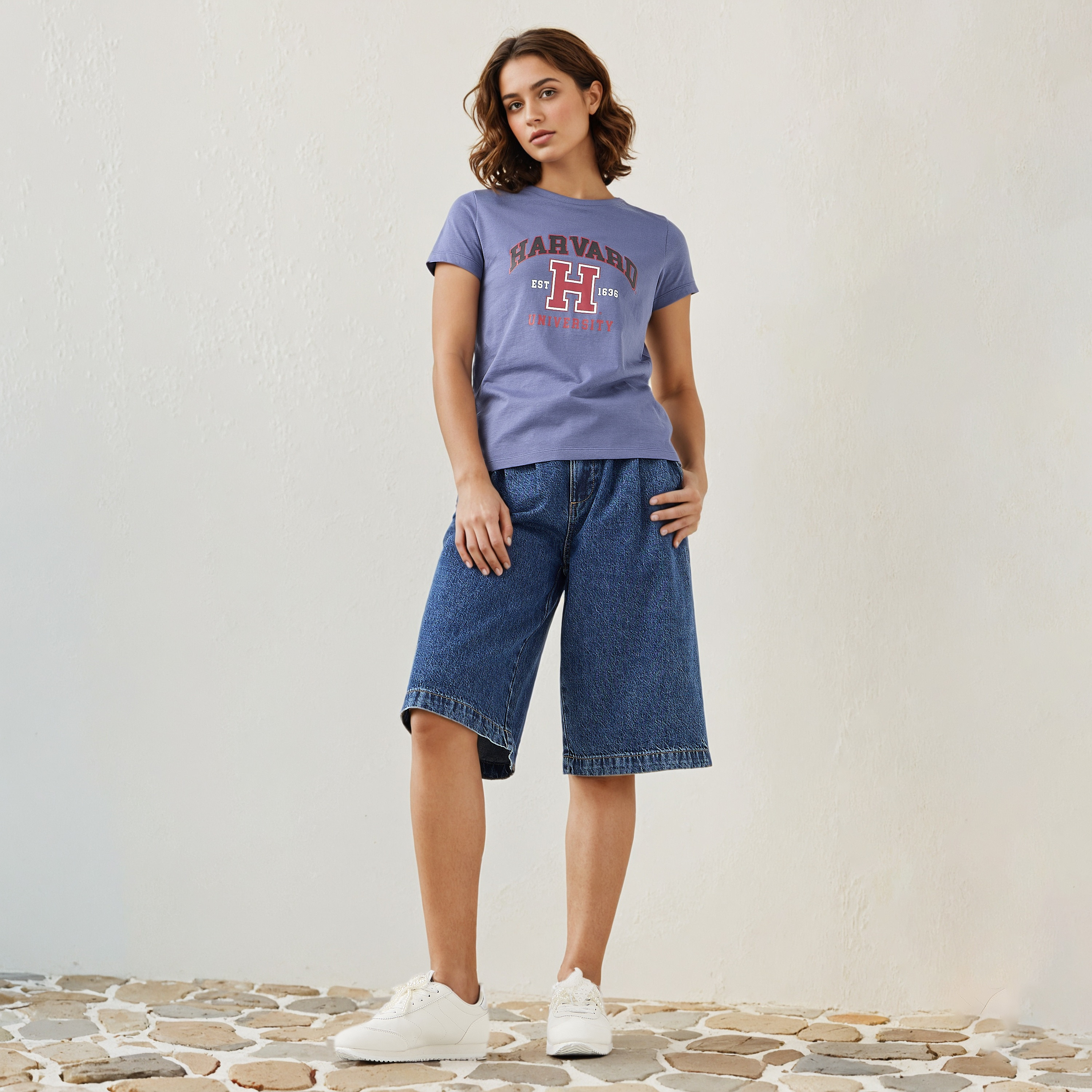 Harvard Print T-shirt-women-clothing-tshirts-image-2
