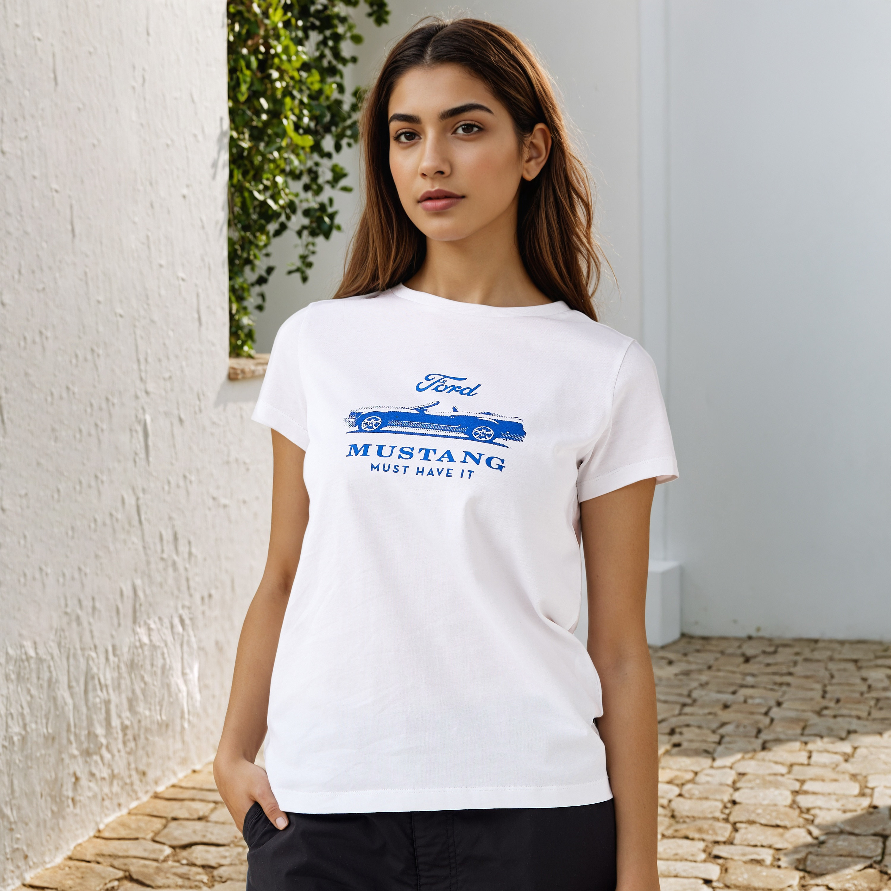 Ford Mustang Print T-shirt-women-clothing-tshirts-image-1