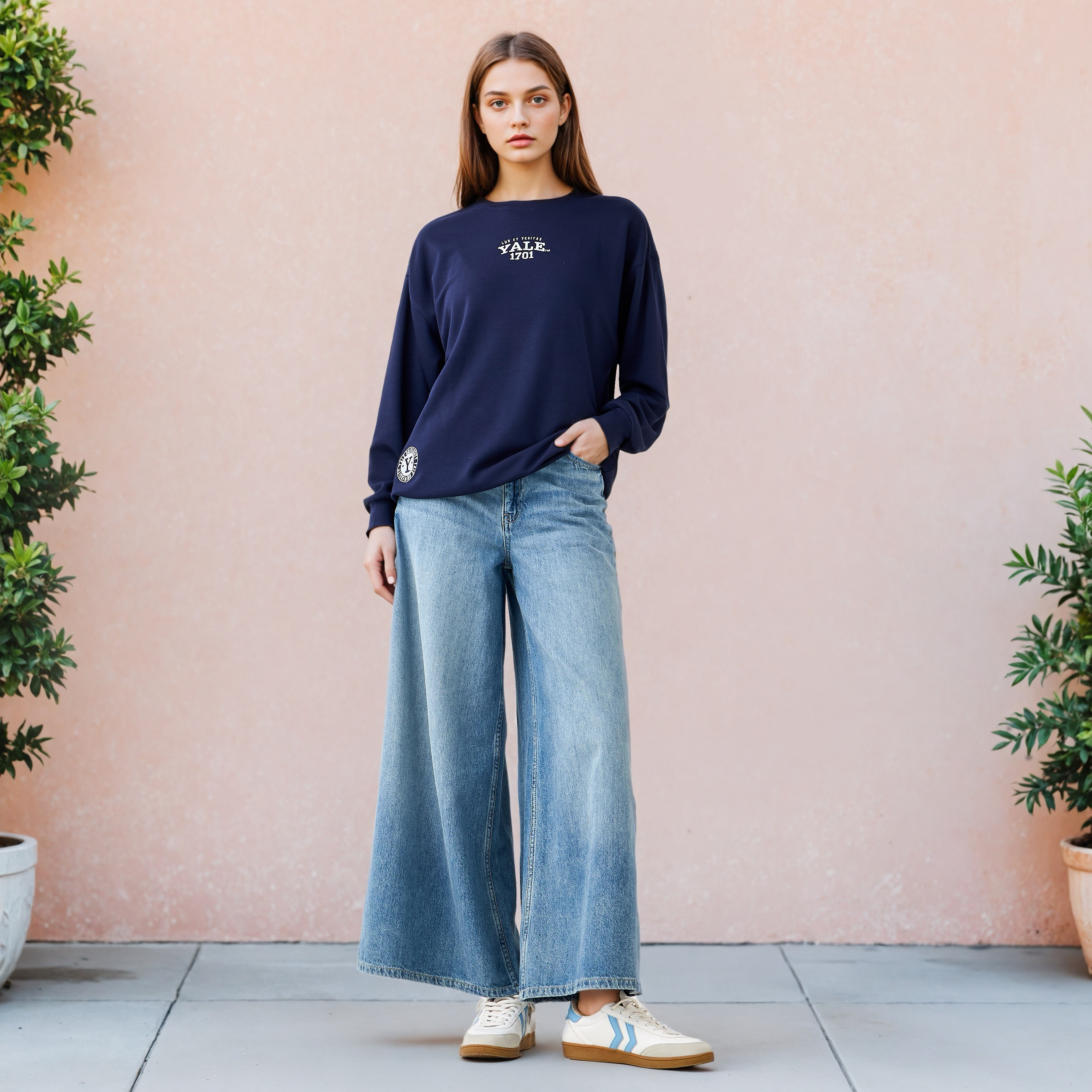 Yale Embroidered Sweatshirt-women-winterwear-hoodiesandsweatshirts-sweatshirts-image-2