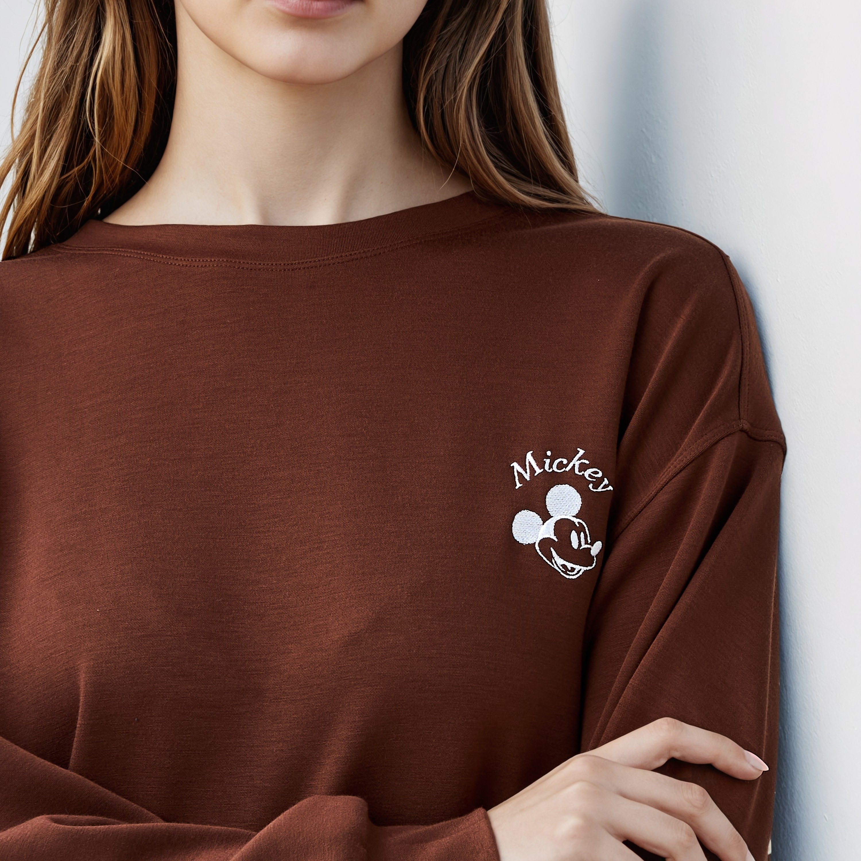 Mickey Mouse Embroidered Sweatshirt-women-winterwear-hoodiesandsweatshirts-sweatshirts-image-5