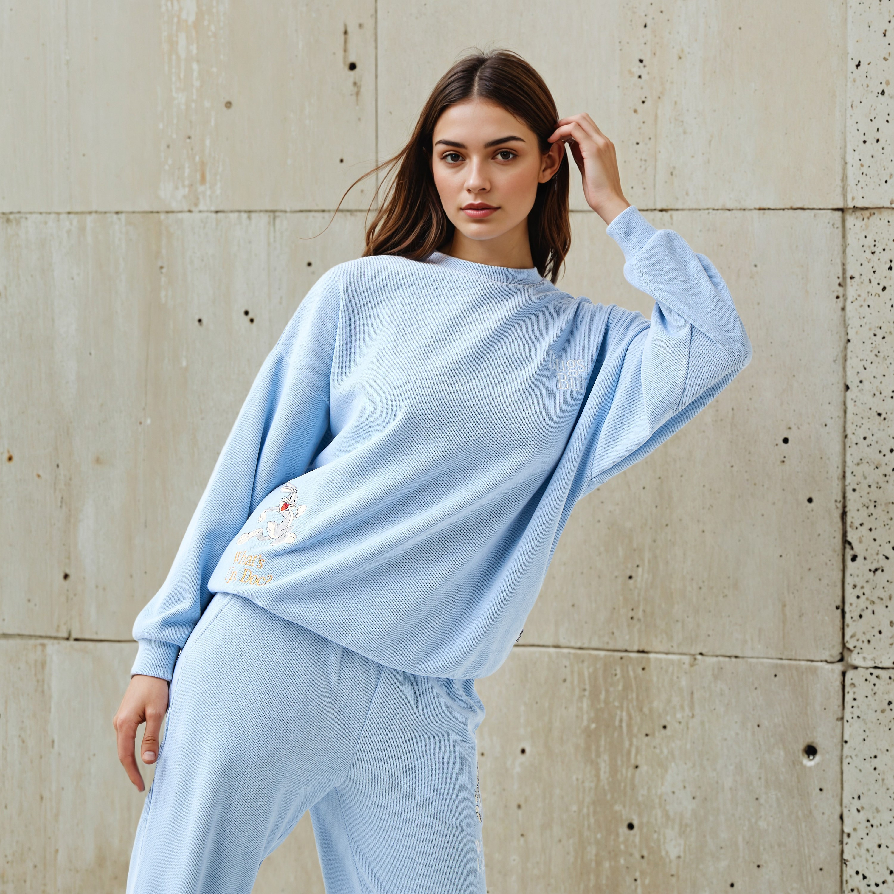 Bugs Bunny Sweatshirt with Drop Shoulder-women-winterwear-hoodiesandsweatshirts-sweatshirts-image-4