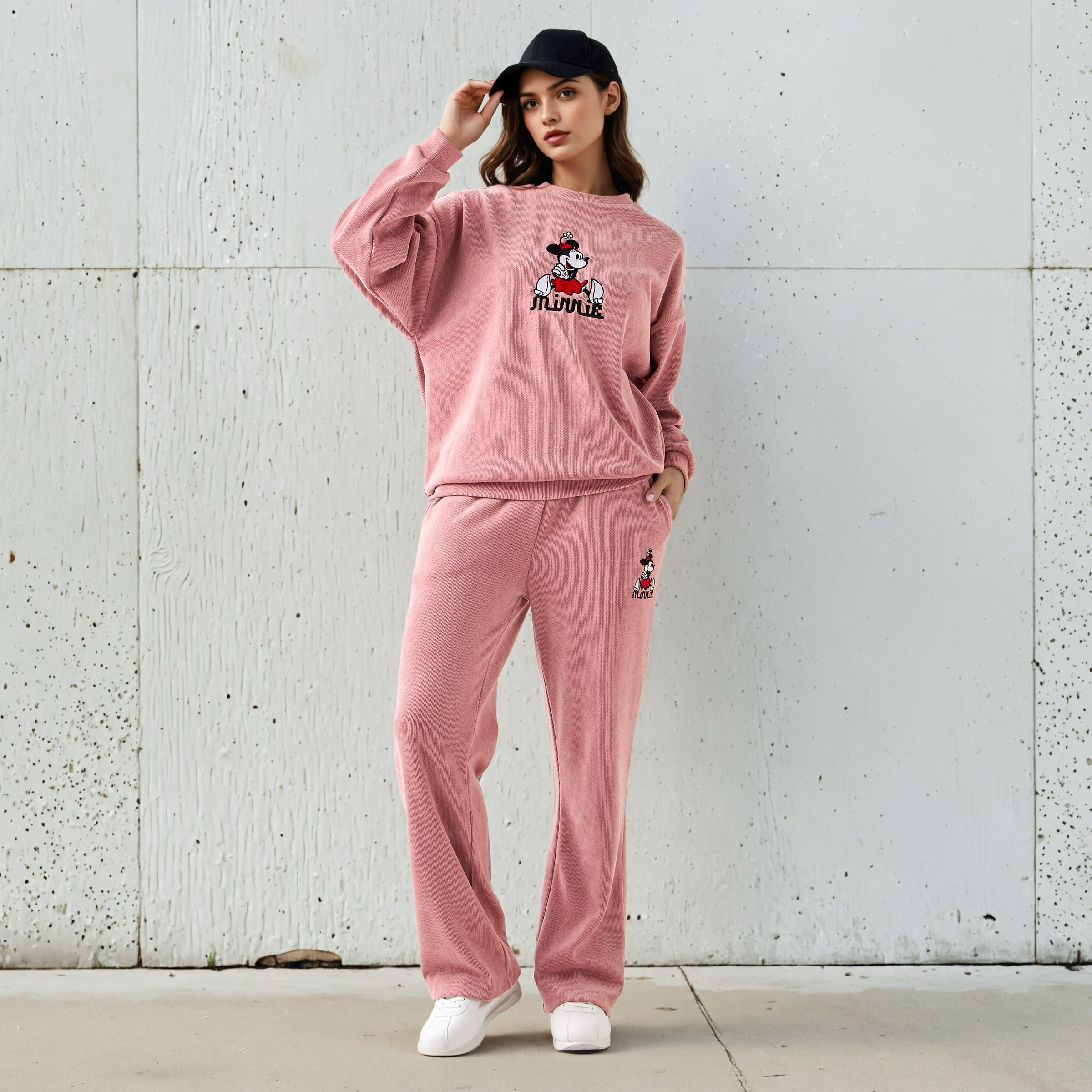 Minnie Mouse Straight Fit Mid-Rise Pants-women-clothing-bottoms-joggers-image-2