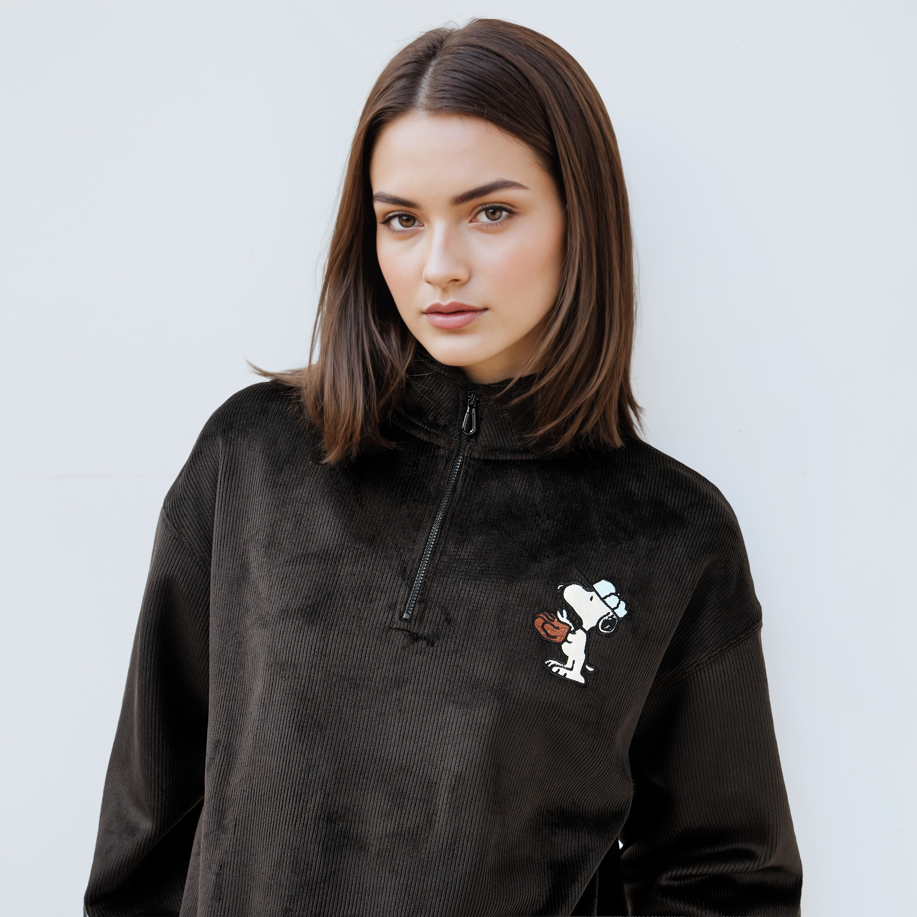 Snoopy Embroidered Sweatshirt-women-winterwear-hoodiesandsweatshirts-sweatshirts-image-4