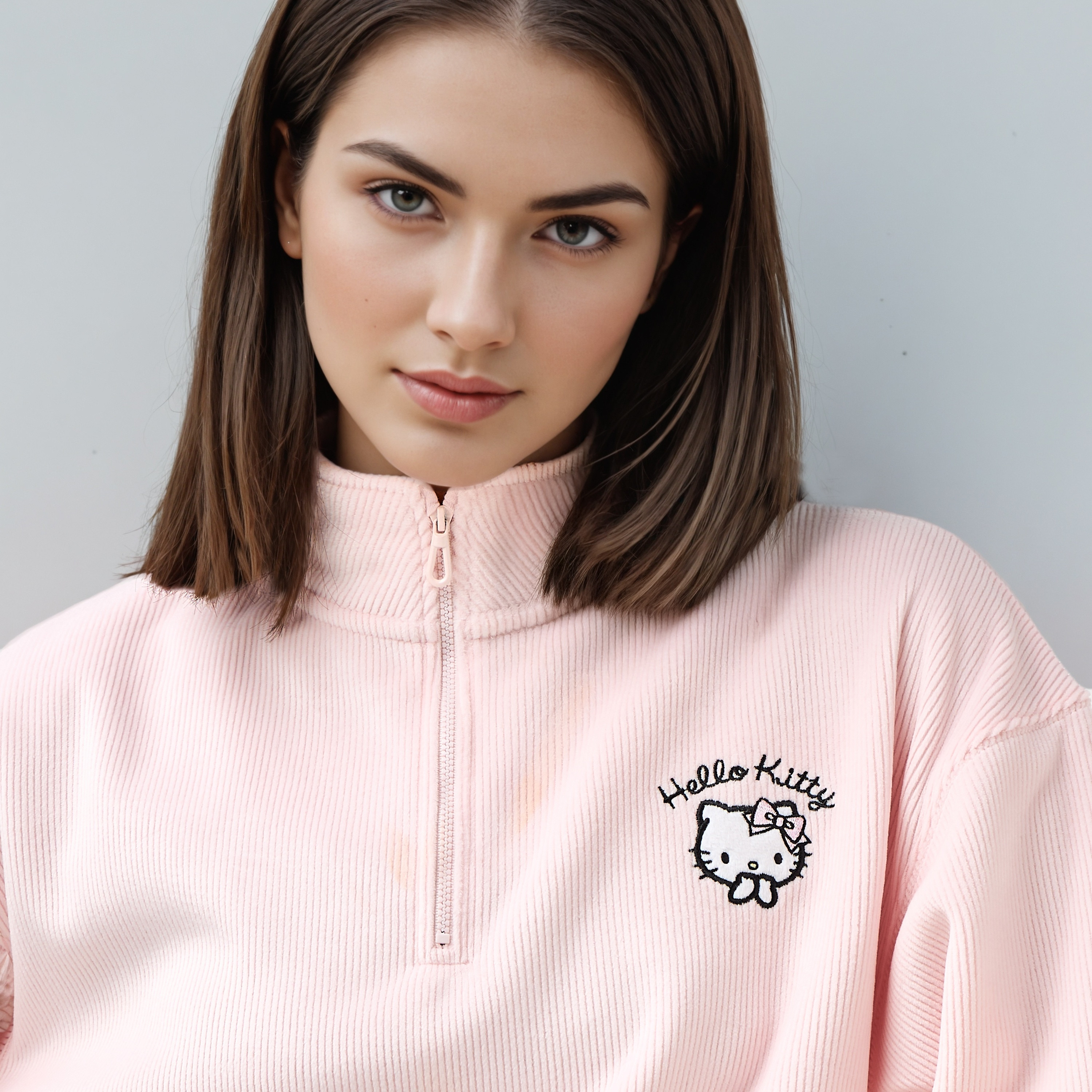 Hello Kitty Embroidered Ribbed Sweatshirt-women-winterwear-hoodiesandsweatshirts-sweatshirts-image-4