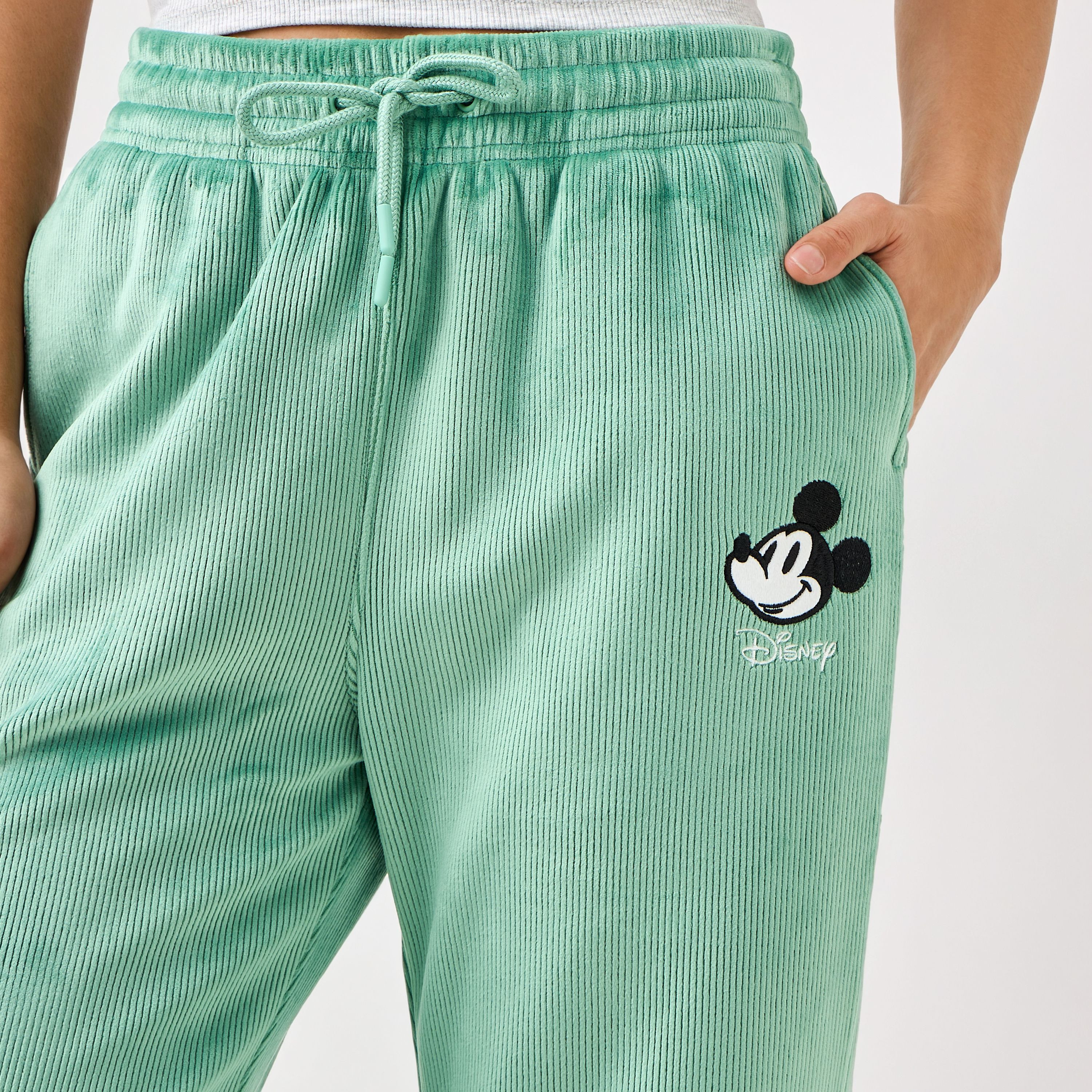 Mickey Mouse Embroidered Joggers-women-clothing-bottoms-joggers-image-4