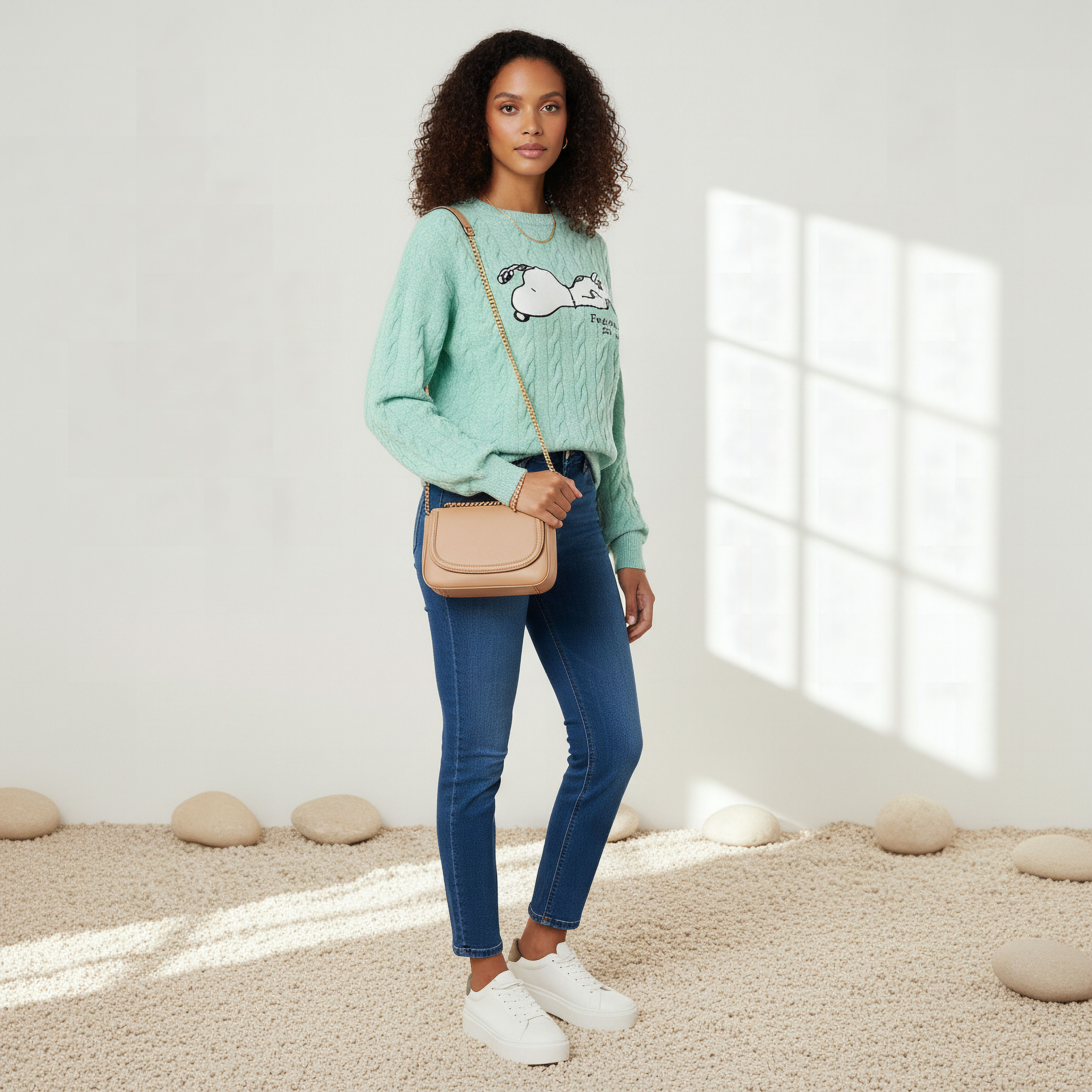 Snoopy Embroidered Crew Neck Jumper-women-winterwear-cardigansandjumpers-jumpers-image-2