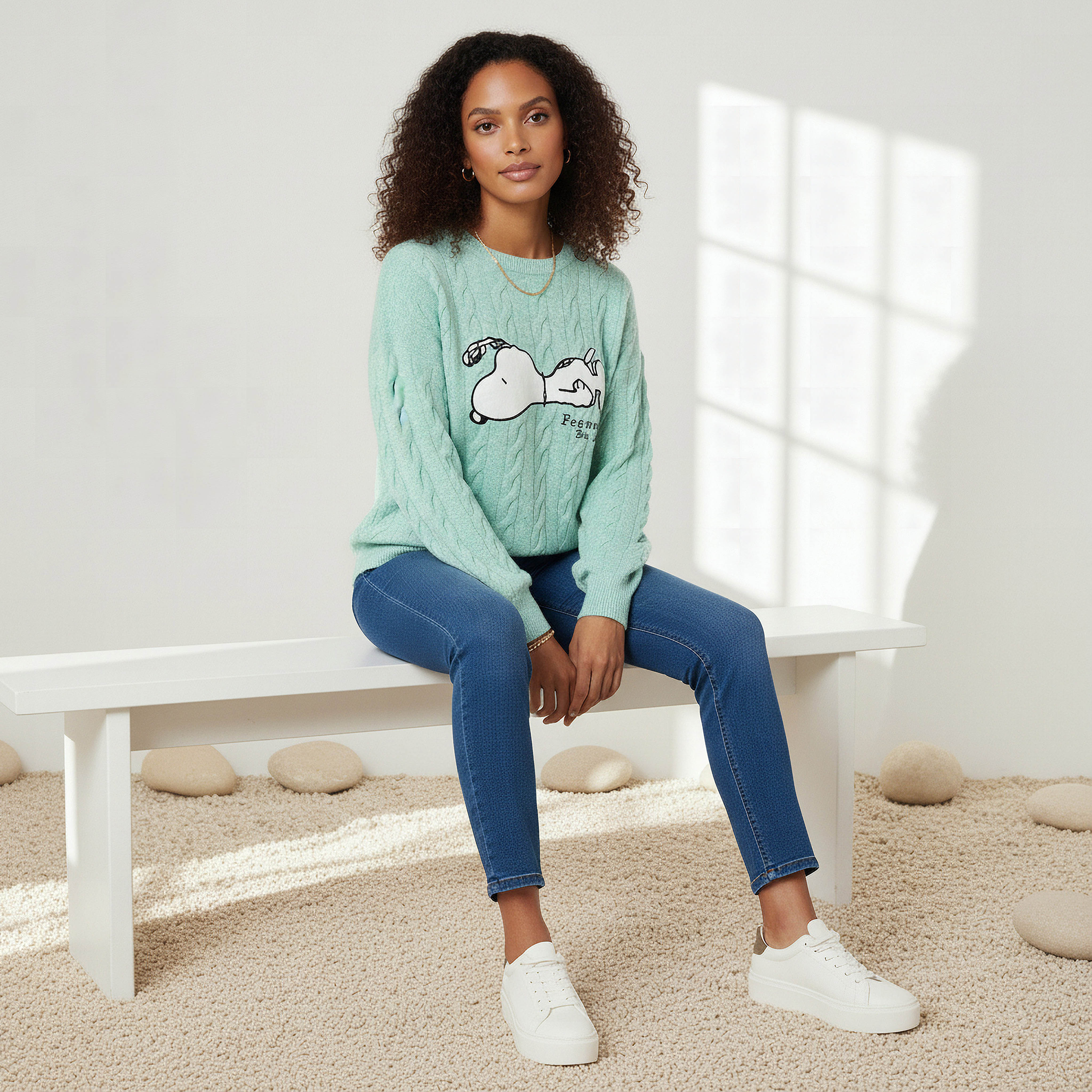 Snoopy Embroidered Crew Neck Jumper-women-winterwear-cardigansandjumpers-jumpers-image-5