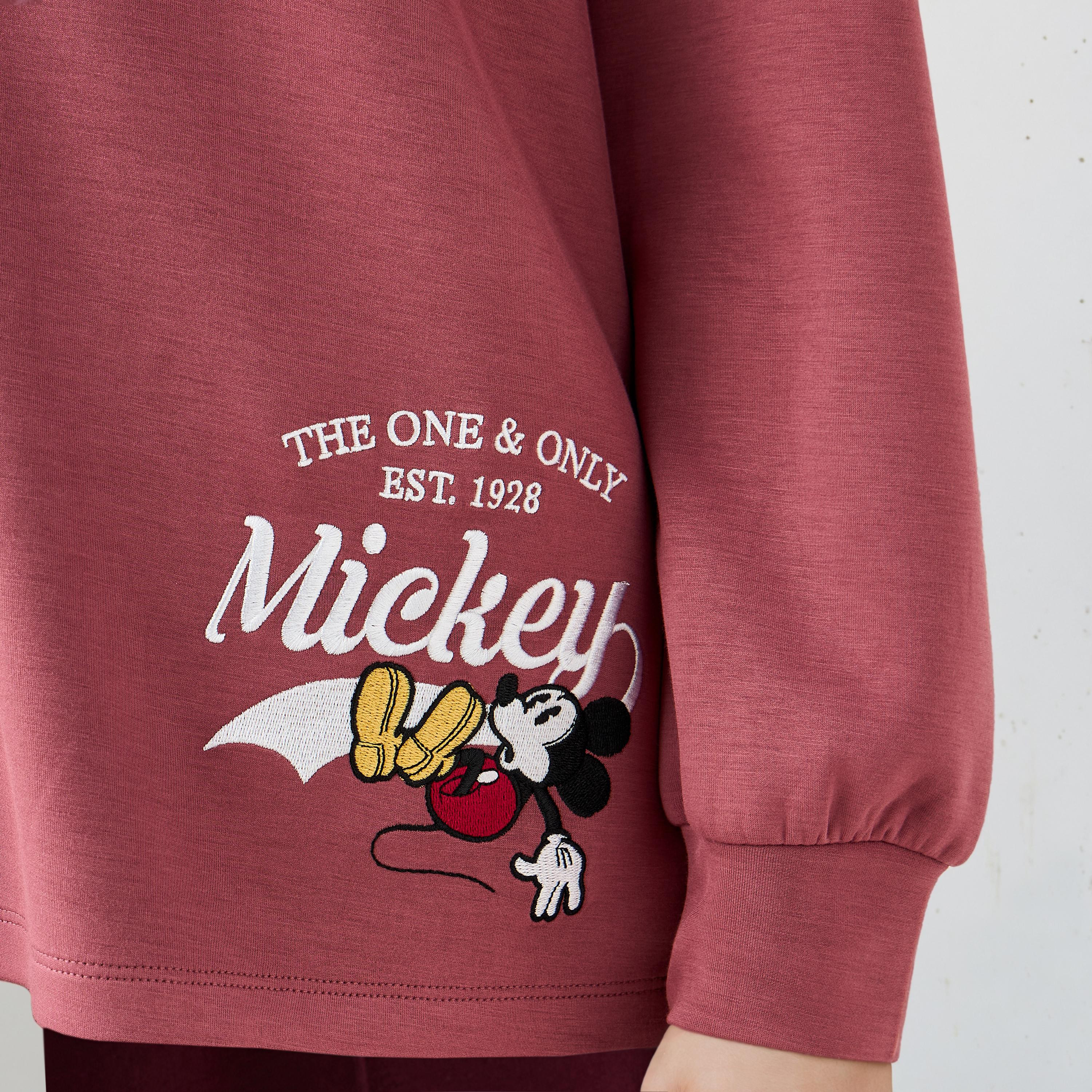 Mickey Mouse Print Sweatshirt with Contrast Collar-women-winterwear-hoodiesandsweatshirts-sweatshirts-image-4