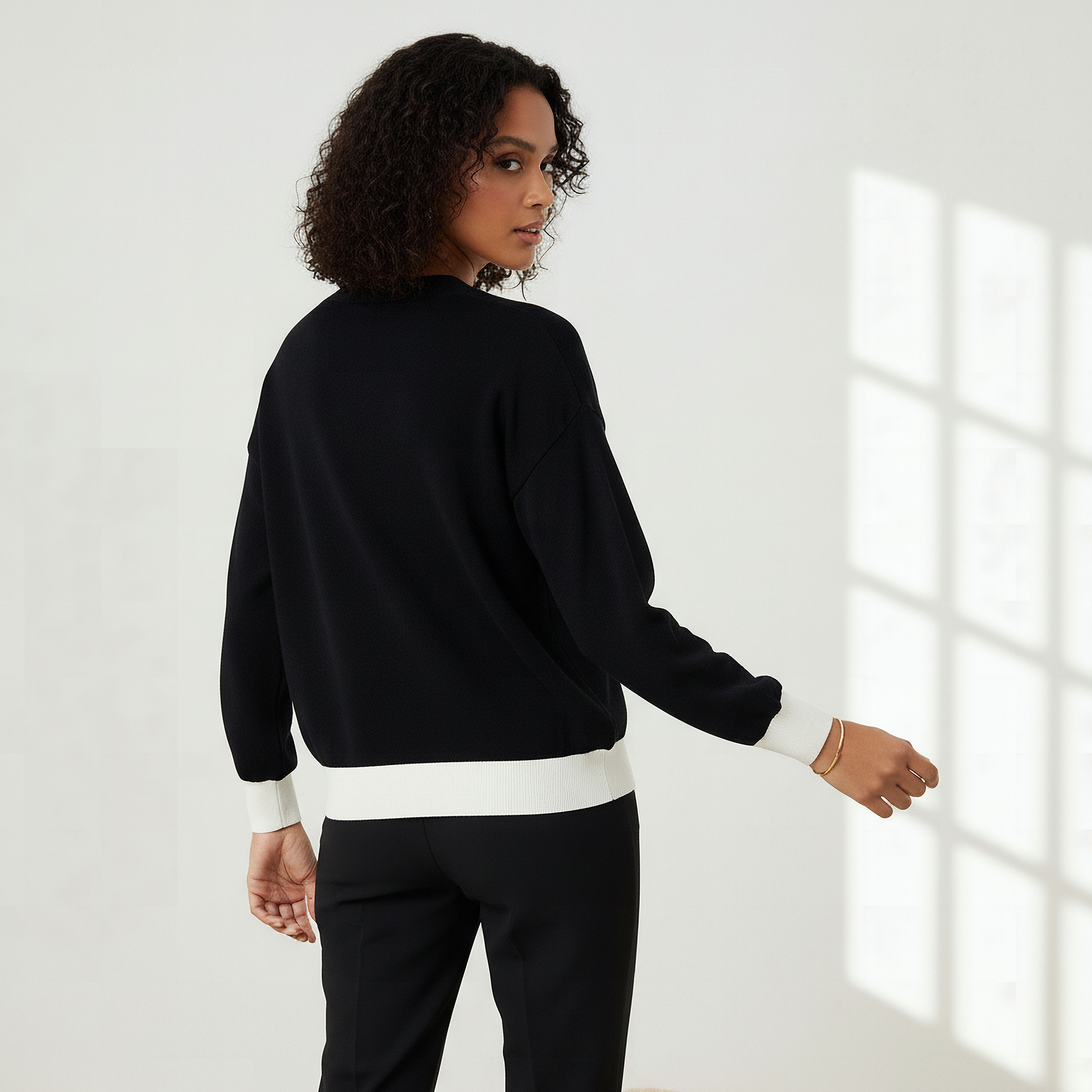 Snoopy Embroidered V-neck Cardigan-women-winterwear-cardigansandjumpers-cardigans-image-3
