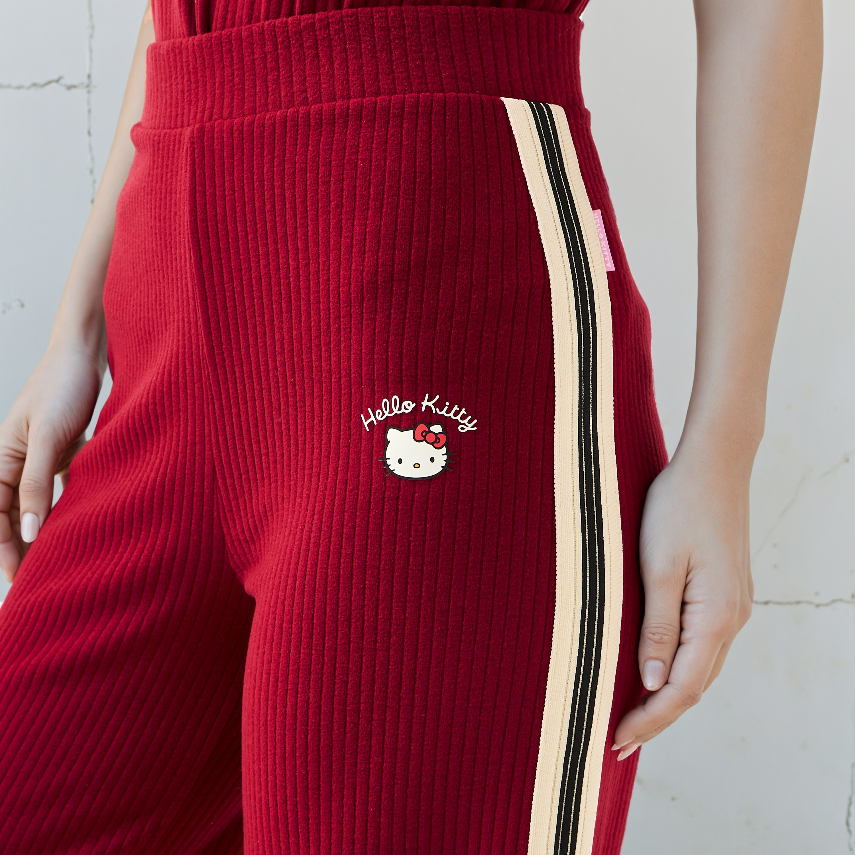 Hello Kitty Print Mid-Rise Track Pants-women-clothing-bottoms-trousers-image-4