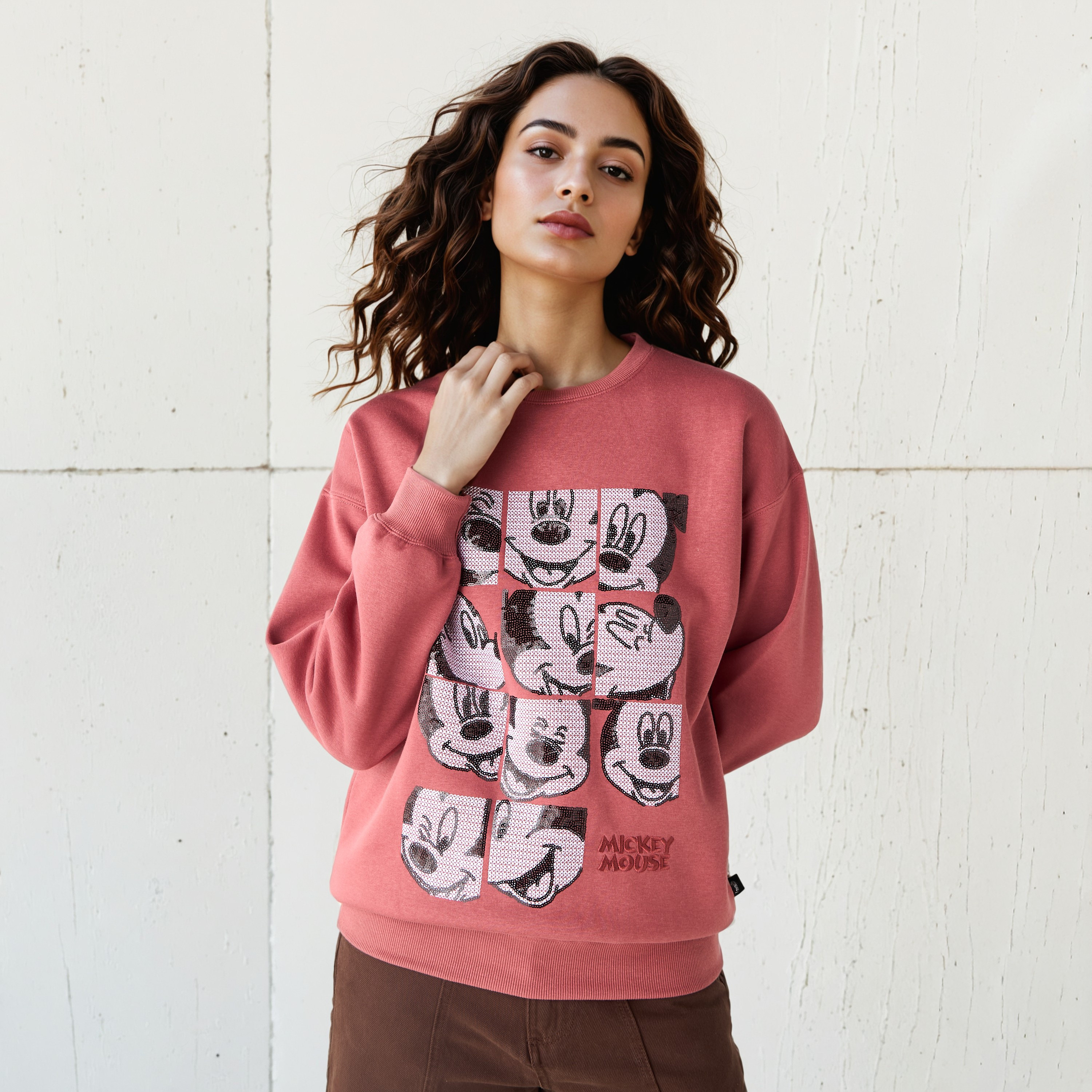 Mickey Mouse Embellished Sweatshirt-women-clothing-hoodiesandsweatshirts-sweatshirts-image-1