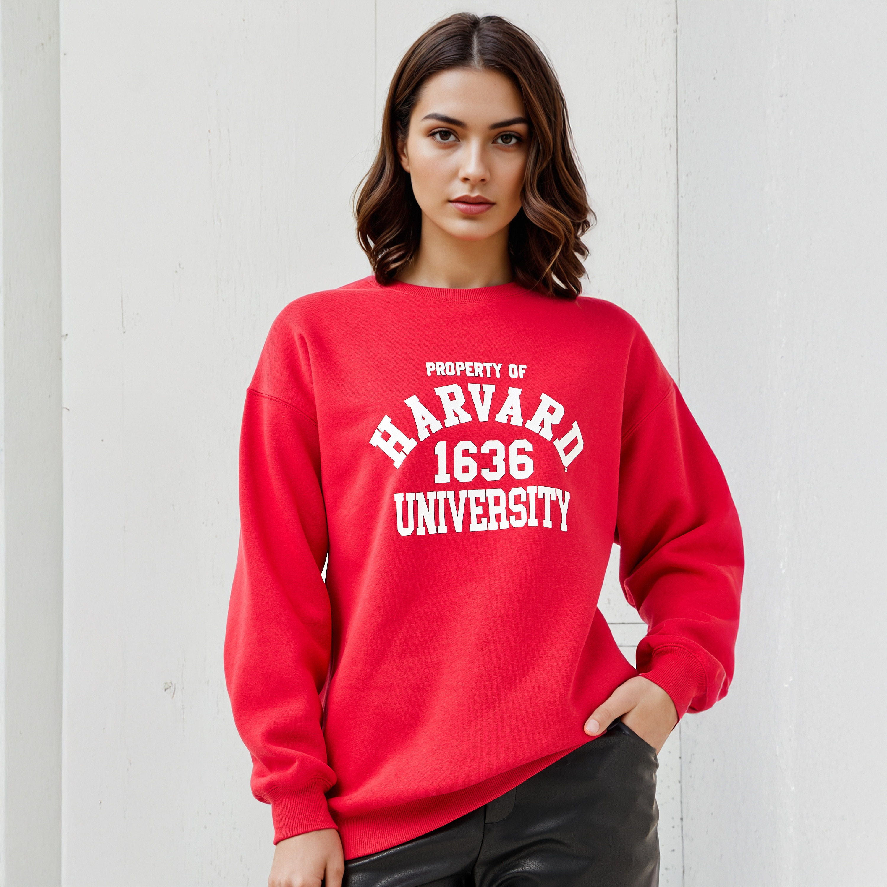 Harvard Print Sweatshirt with Crew Neck-women-winterwear-hoodiesandsweatshirts-sweatshirts-image-1