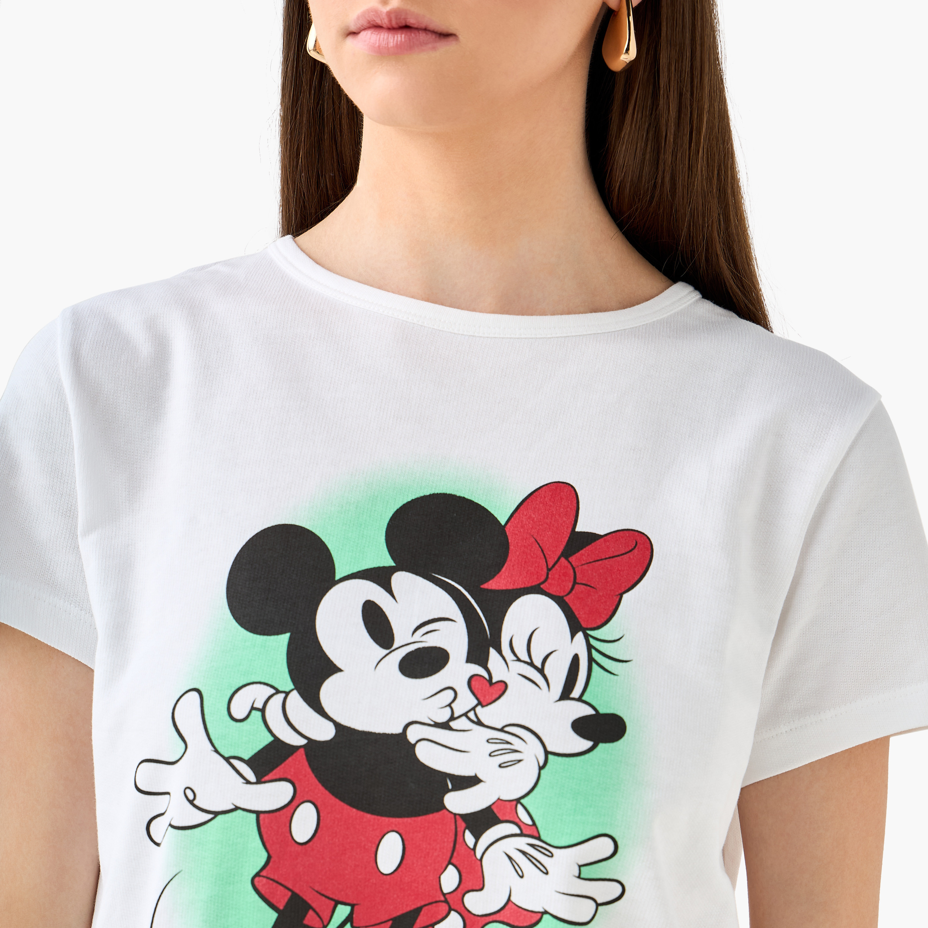 Mickey and Minnie Mouse Cotton T-shirt -women-clothing-tshirts-image-5